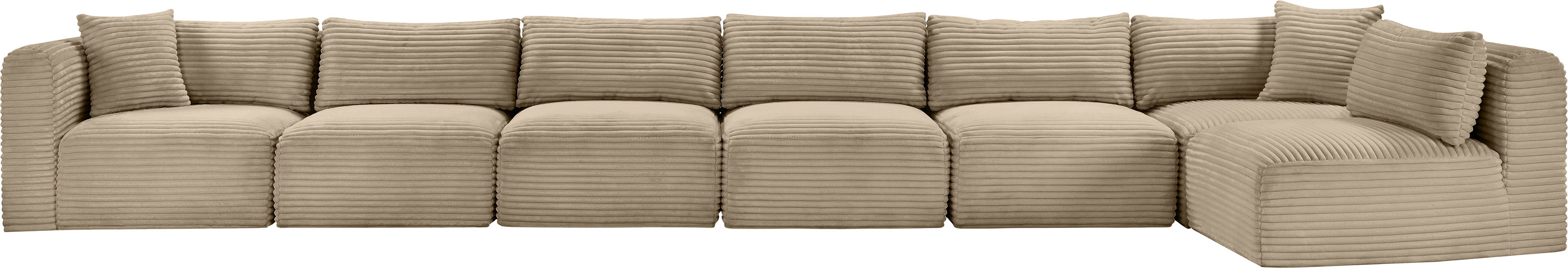 Shaggy - 7 Piece Modular Sectional - Taupe