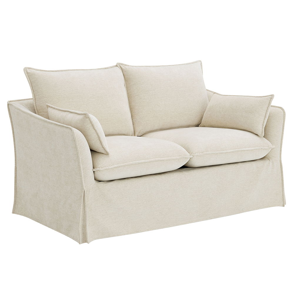 Shane - Loveseat With 2 Pillows - Beige Linen, beige, view 2