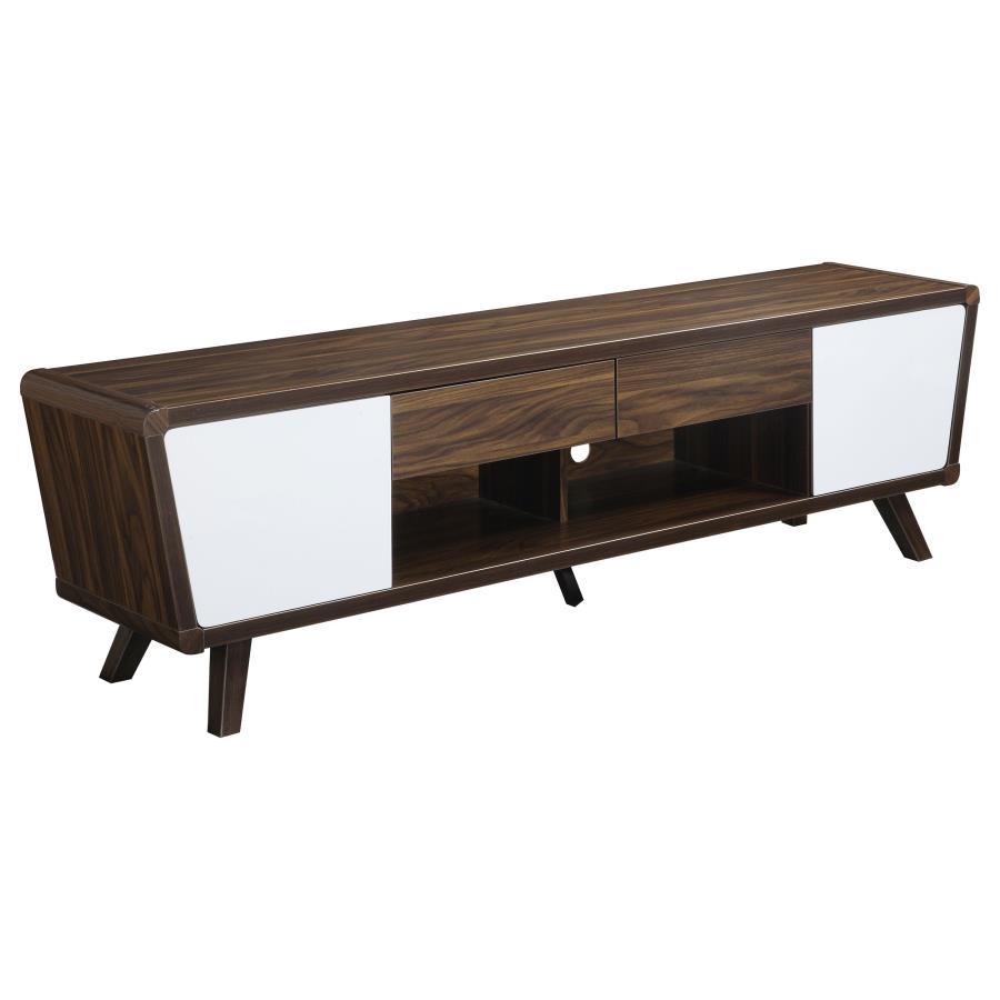 Alvin - 2 Door Engineered Wood TV Stand - Dark Walnut Image