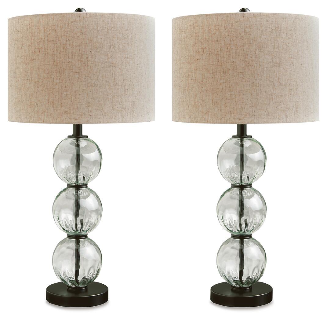 Airbal – Glass Table Lamp (Set of 2) – Clear / Black