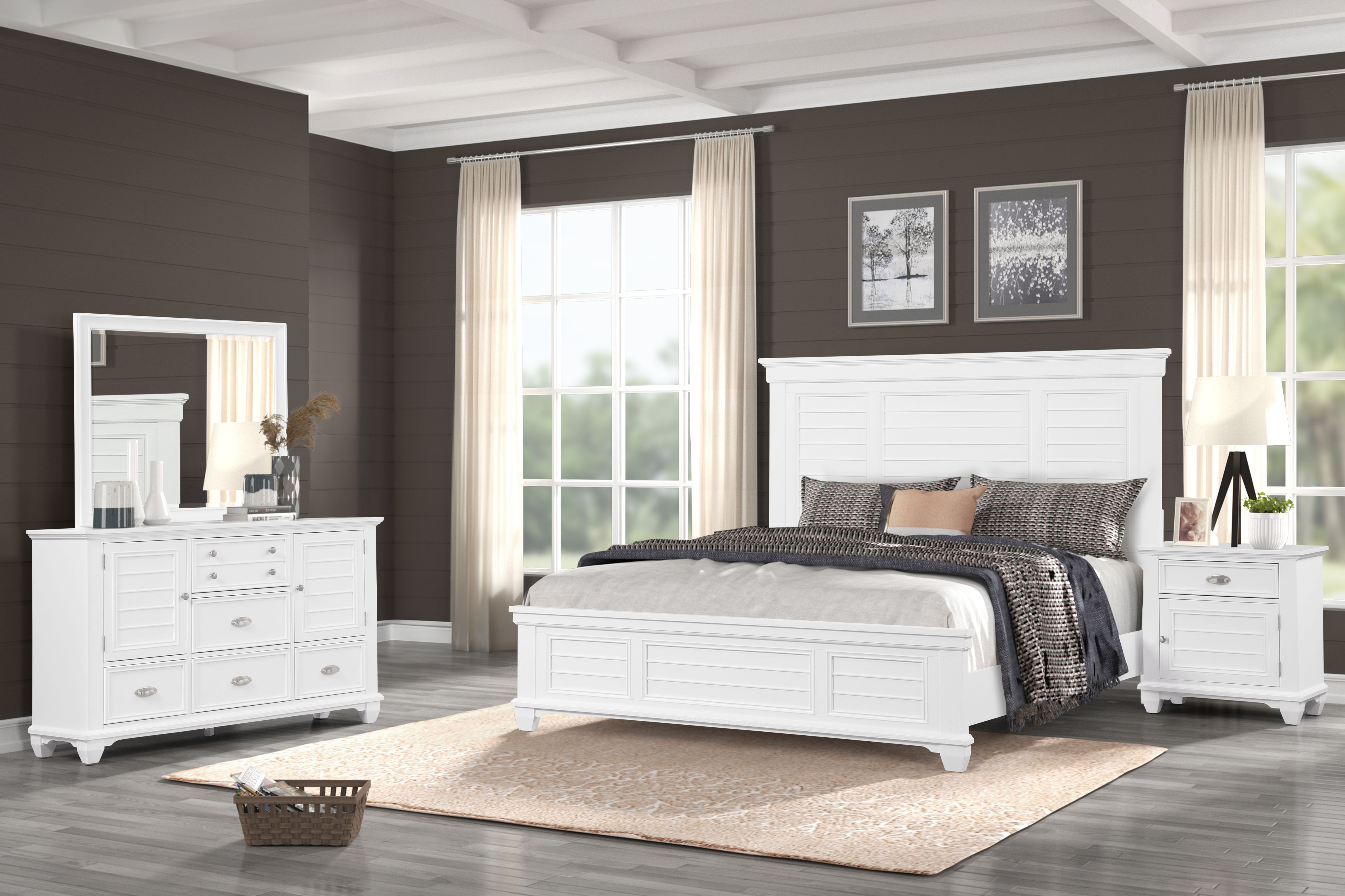 Queen · 4 Pc · Bed, Dresser, Mirror, Nightstand