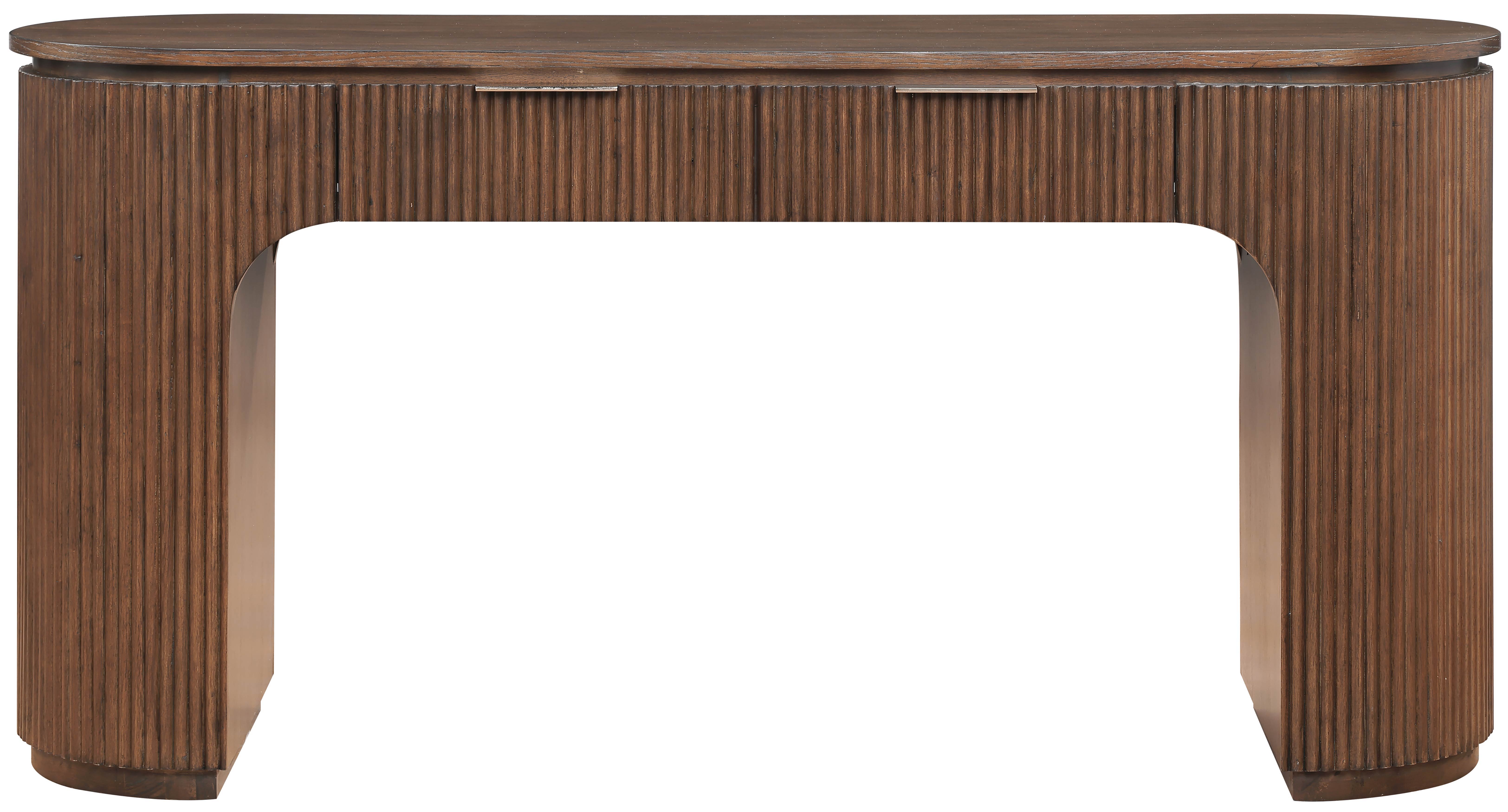 Astrid - Solid Wood And Oak Veneer Desk - Brown