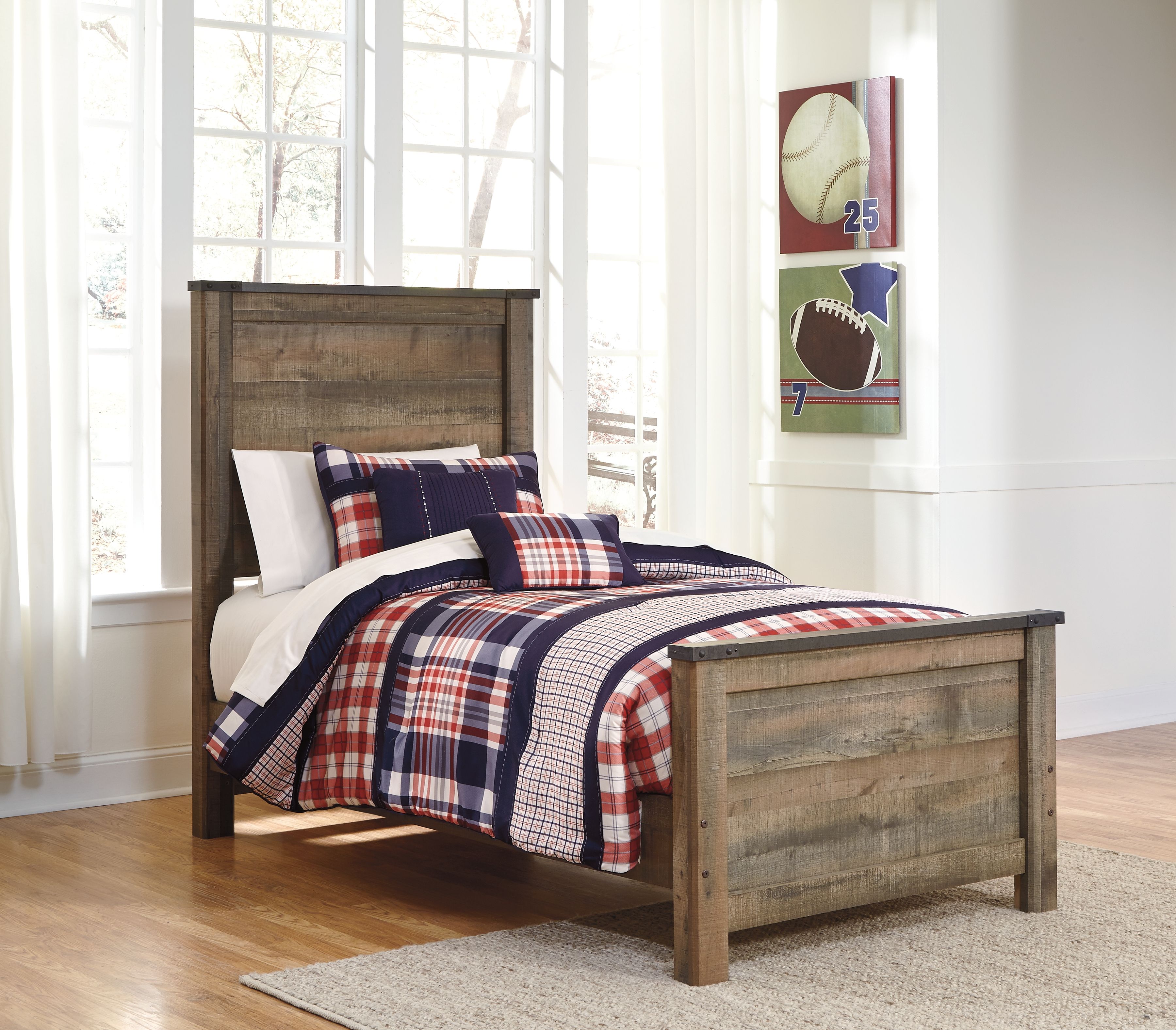 Trinell - Twin Panel Bed - Brown