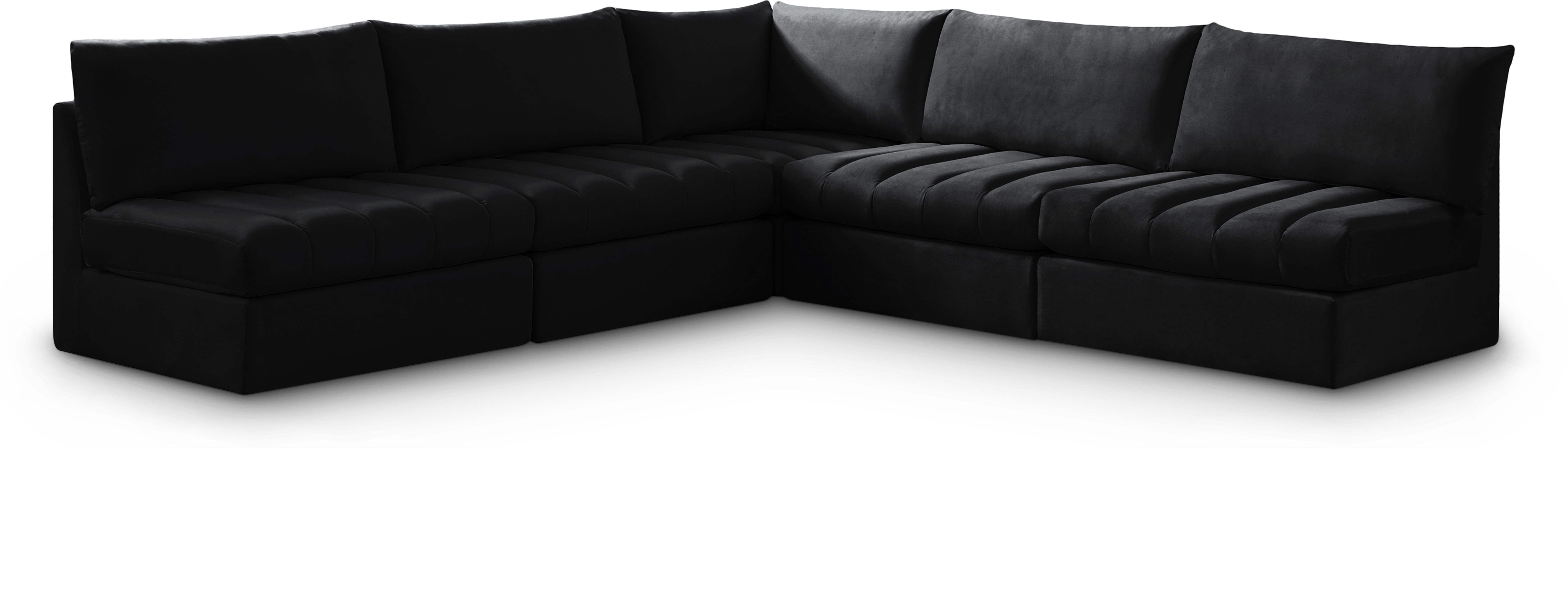 Jacob - Modular Corner Armless Sectional 5 Piece - Black