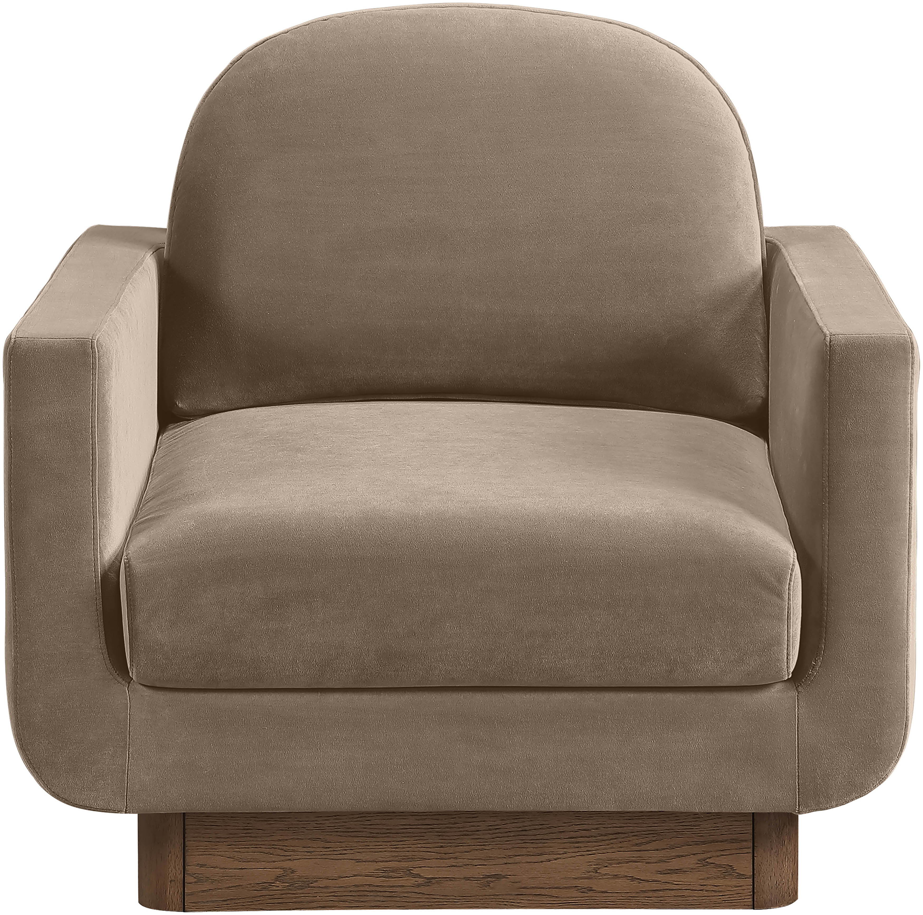 Diviento - Velvet Performance Fabric Upholstered Accent Chair - Taupe