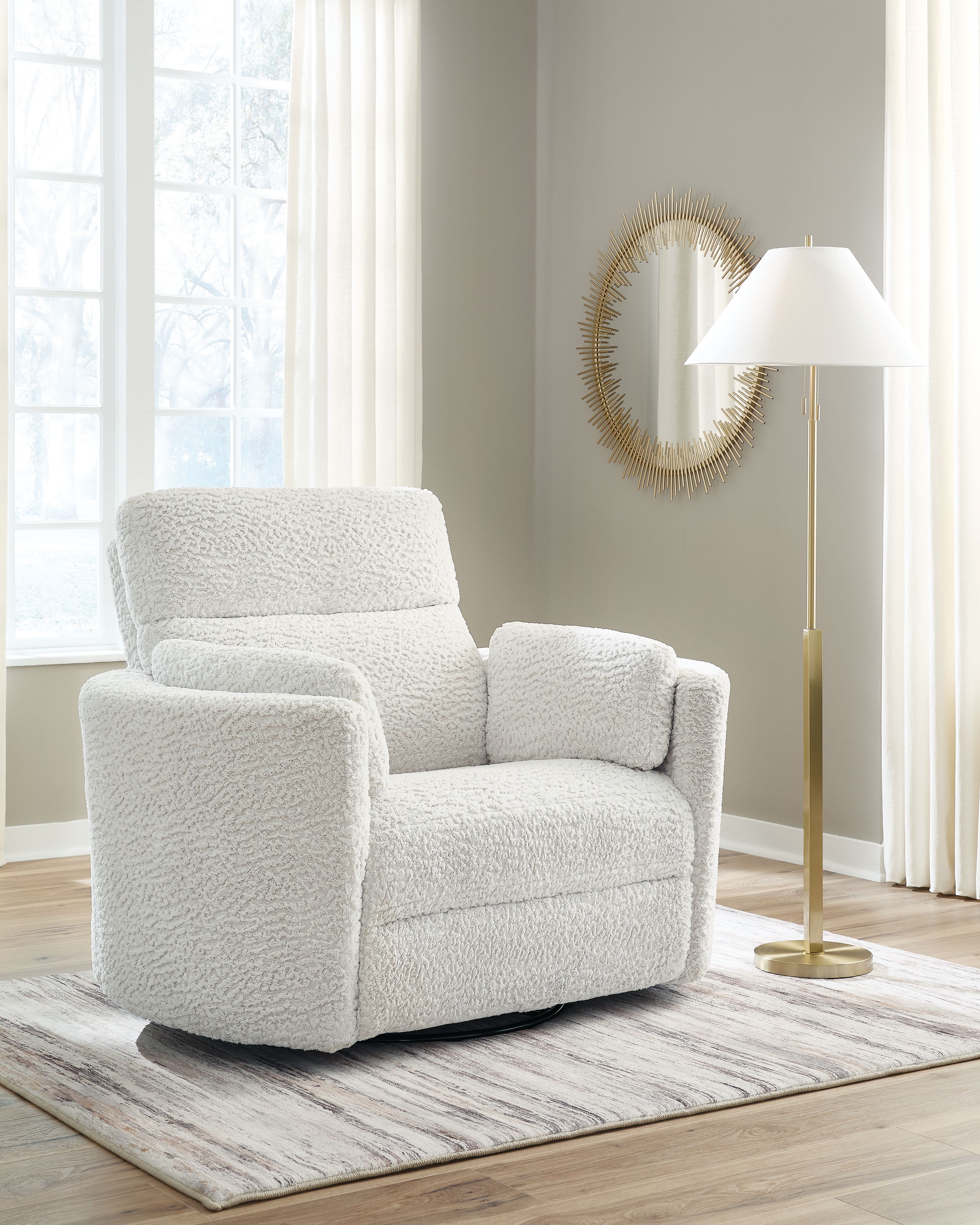 Ashley Furniture Gosaldo - Swivel Glider Power Recliner - Silver - Image 2