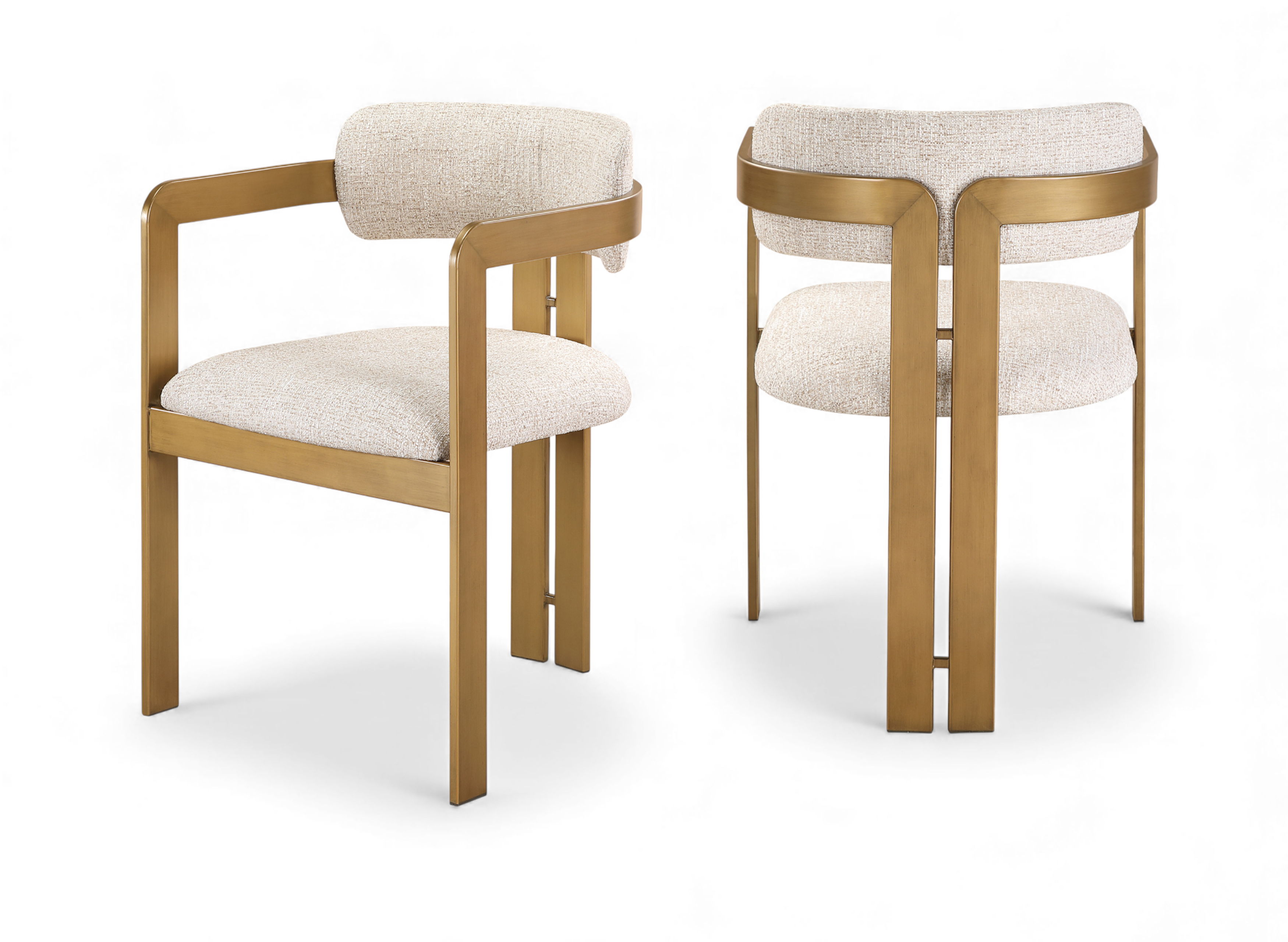 Aurum - Linen Textured Fabric Upholstered Dining Chair (Set of 2) - Beige