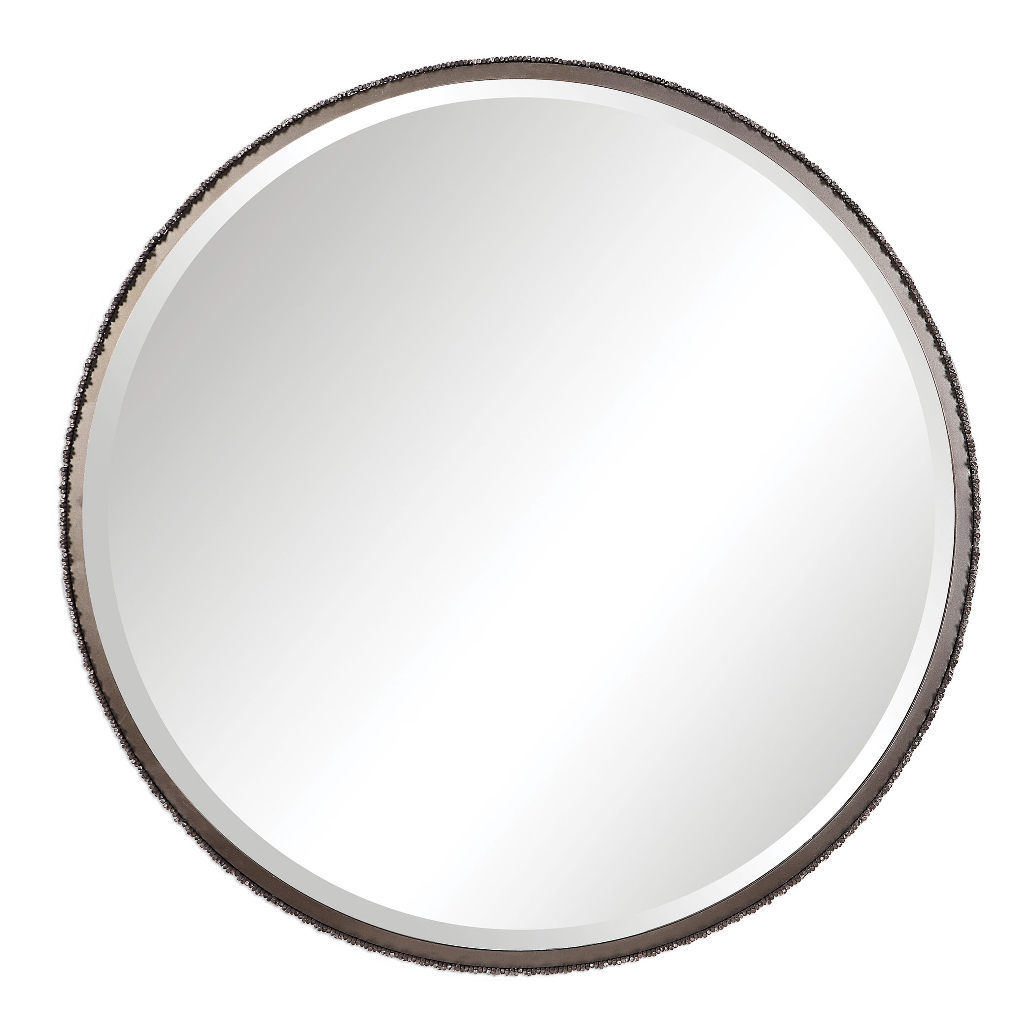Ada - Round Steel Mirror - Dark Gray