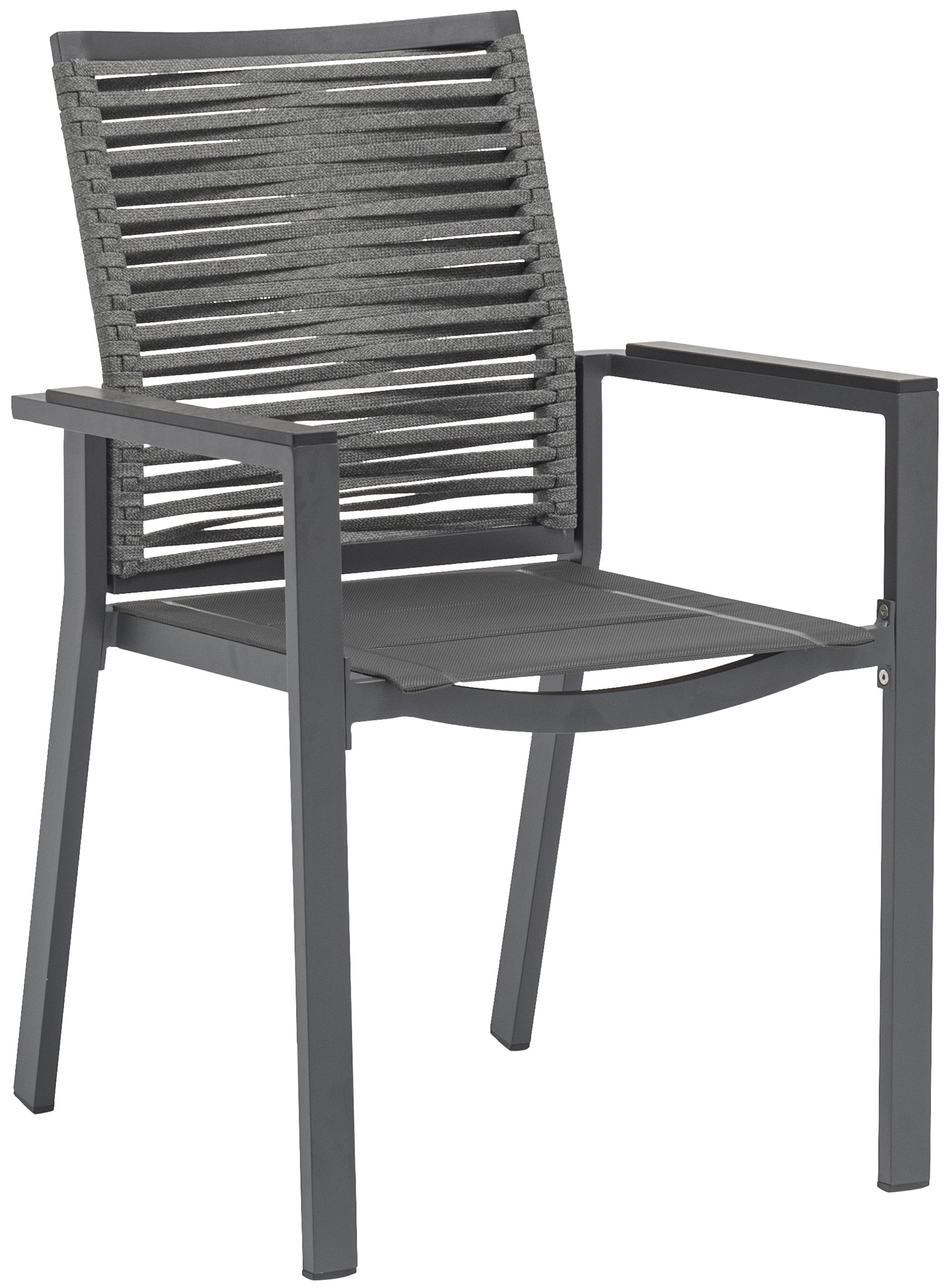 Maldives - Rope Outdoor Patio Dining Arm Chair (Set of 2) - Gray
