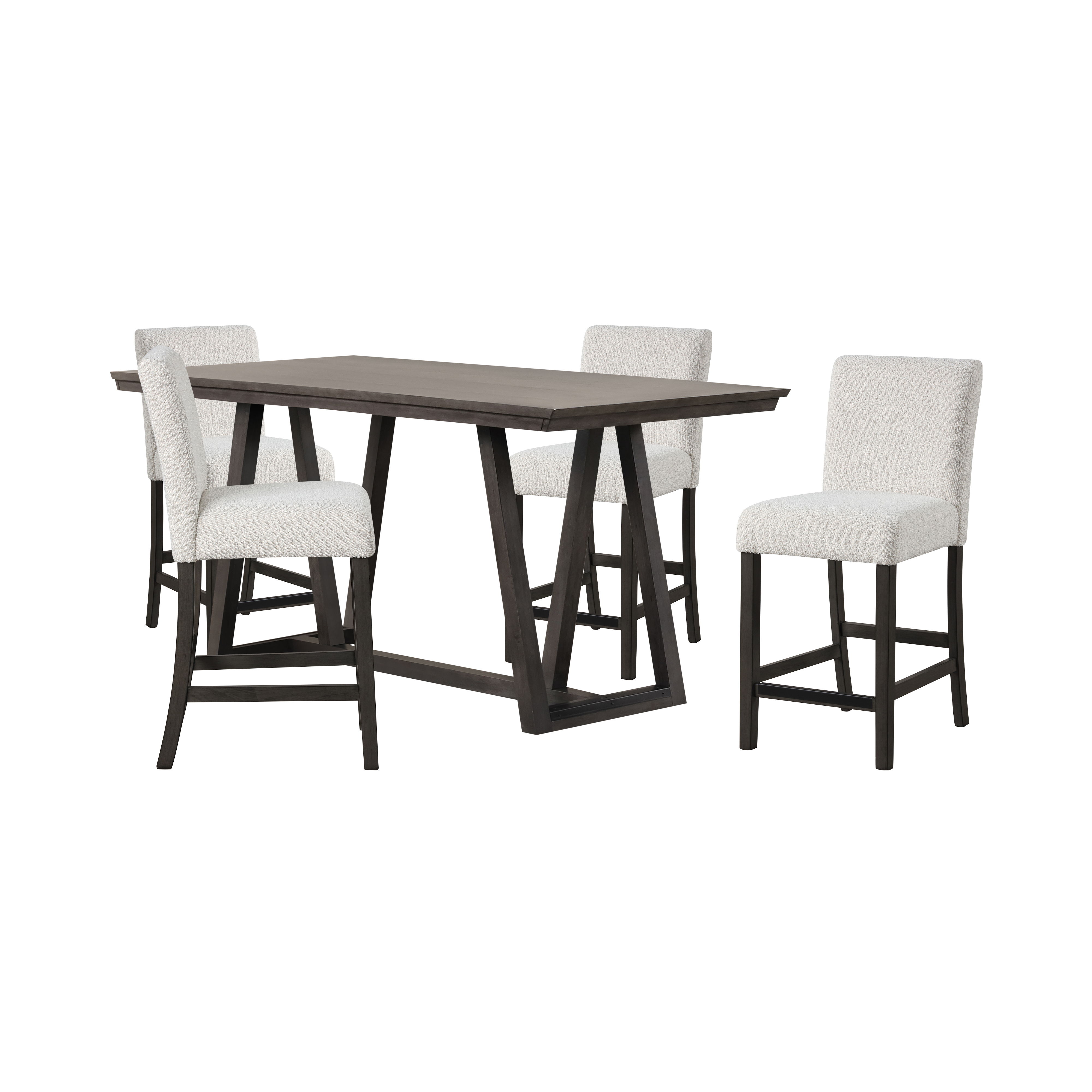 High Line - Counter Table & 4 Chairs - White