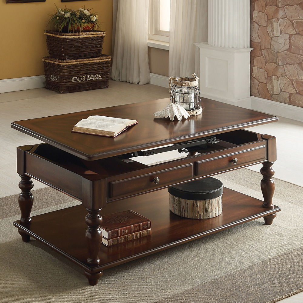 Farrel - Coffee Table With Lift Top - Walnut, dark brown