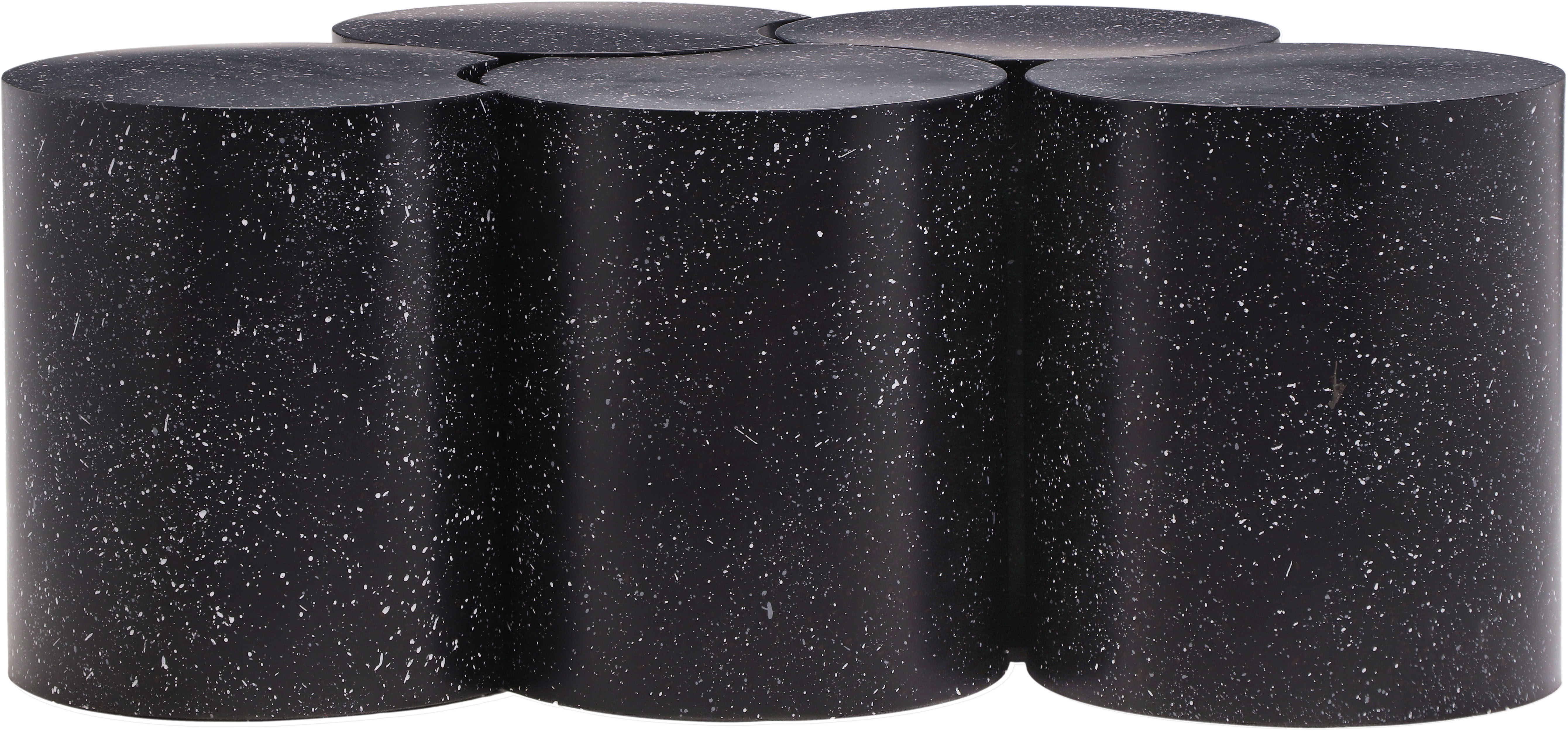 Dimple - 18" 5 Piece Modular Coffee Table - Black Terazzo