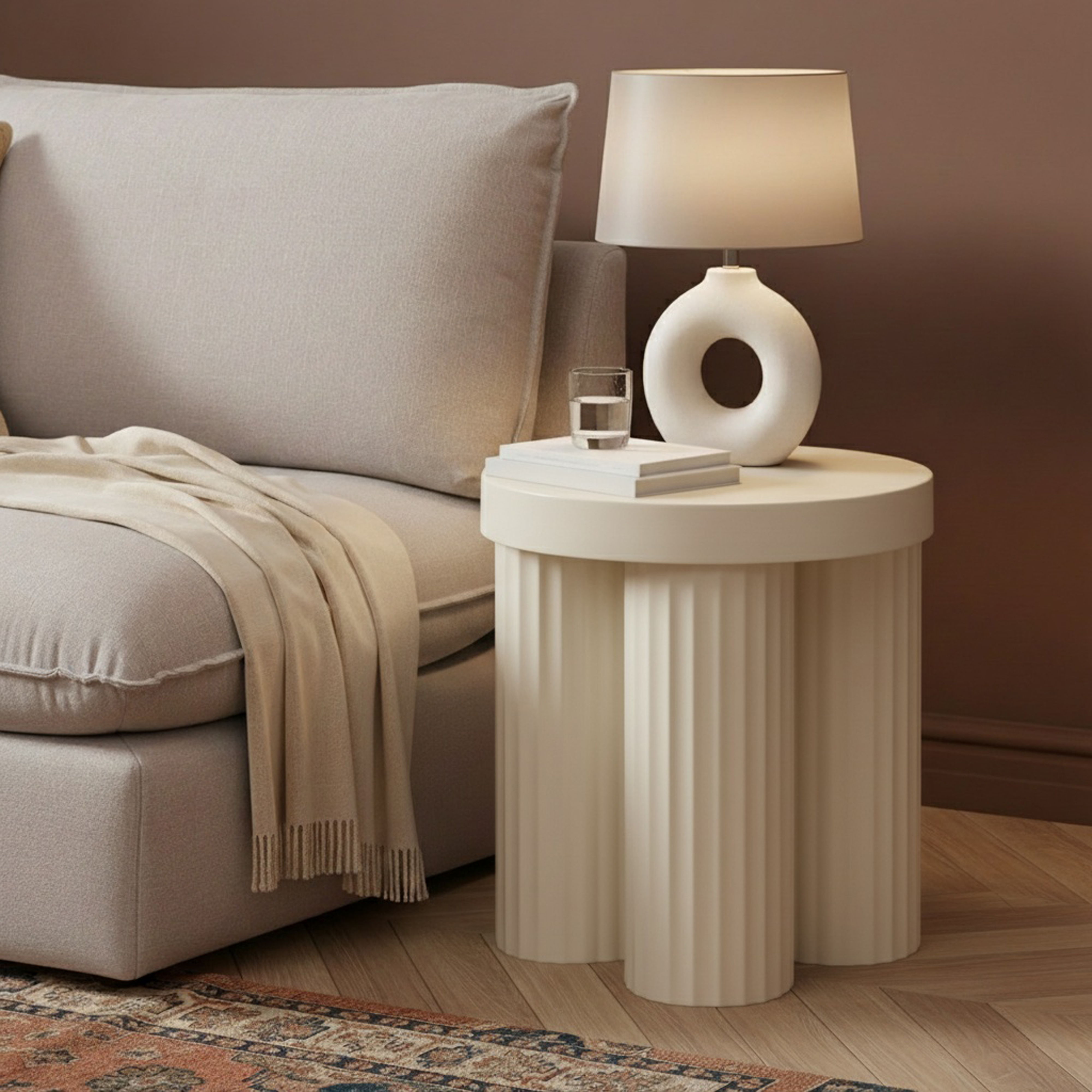 Rhodes - End Table - Cream