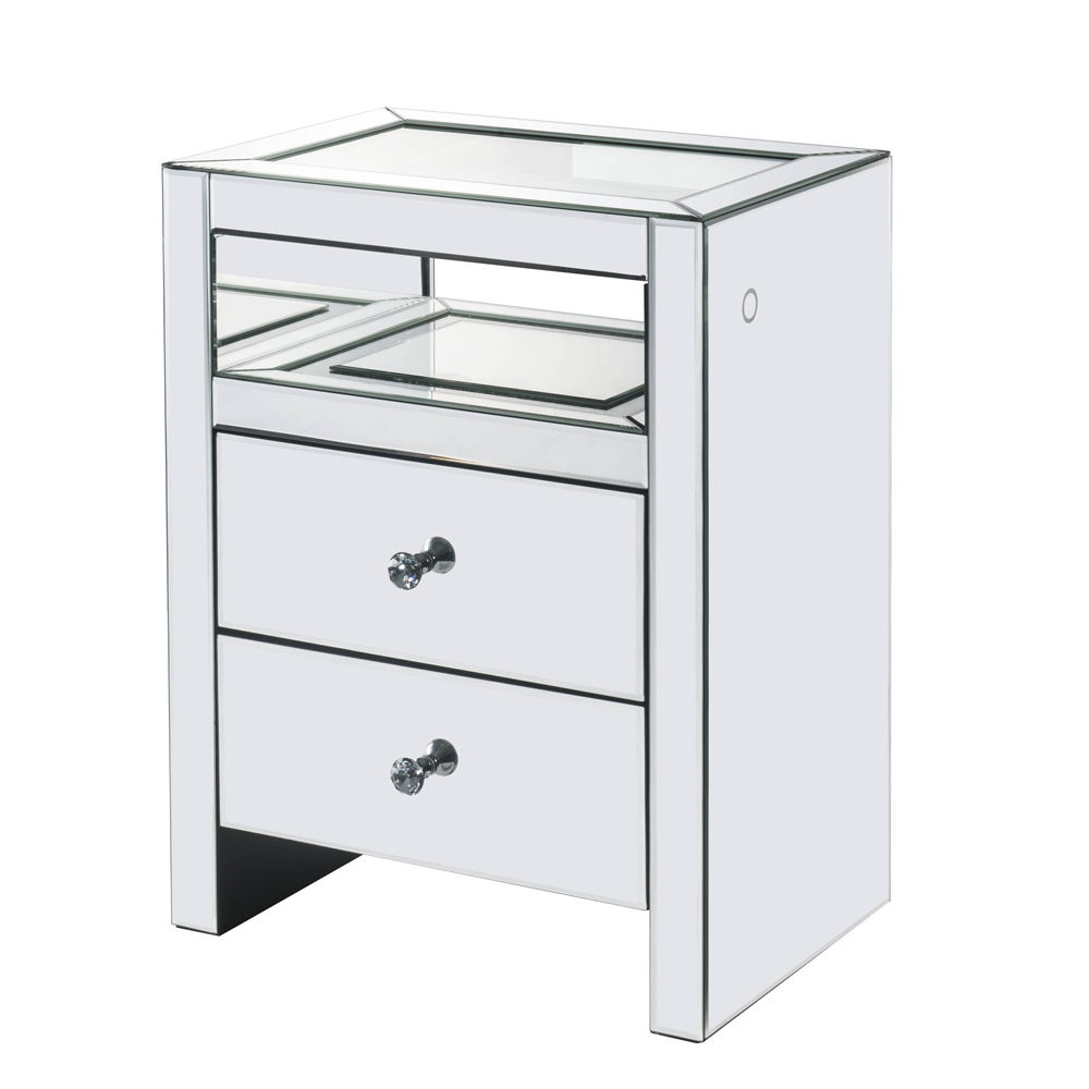 Dominic - Accent Table With LED - Mirrored, silver, view 2