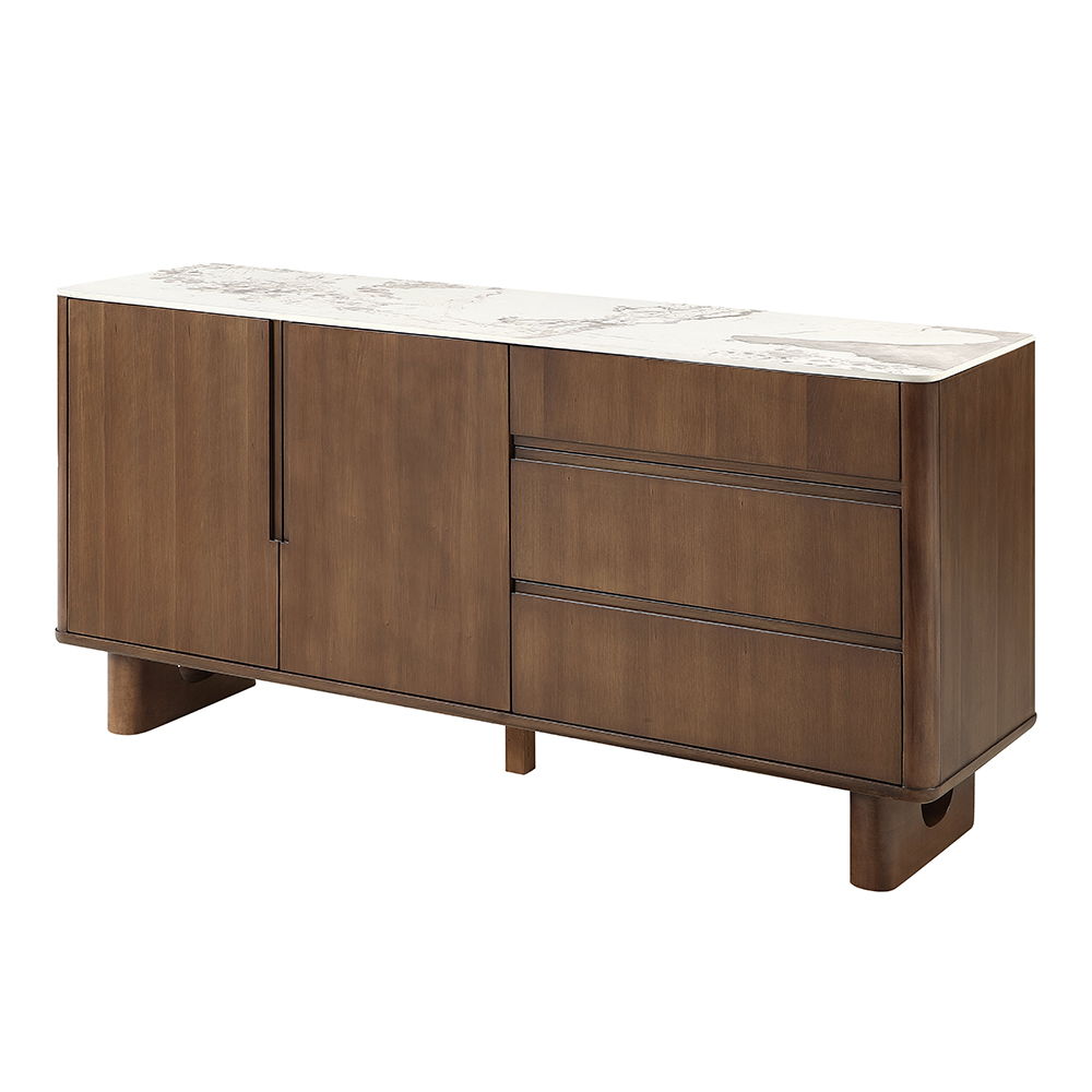 Harvey - Server With Ceramic Top - Walnut, dark brown