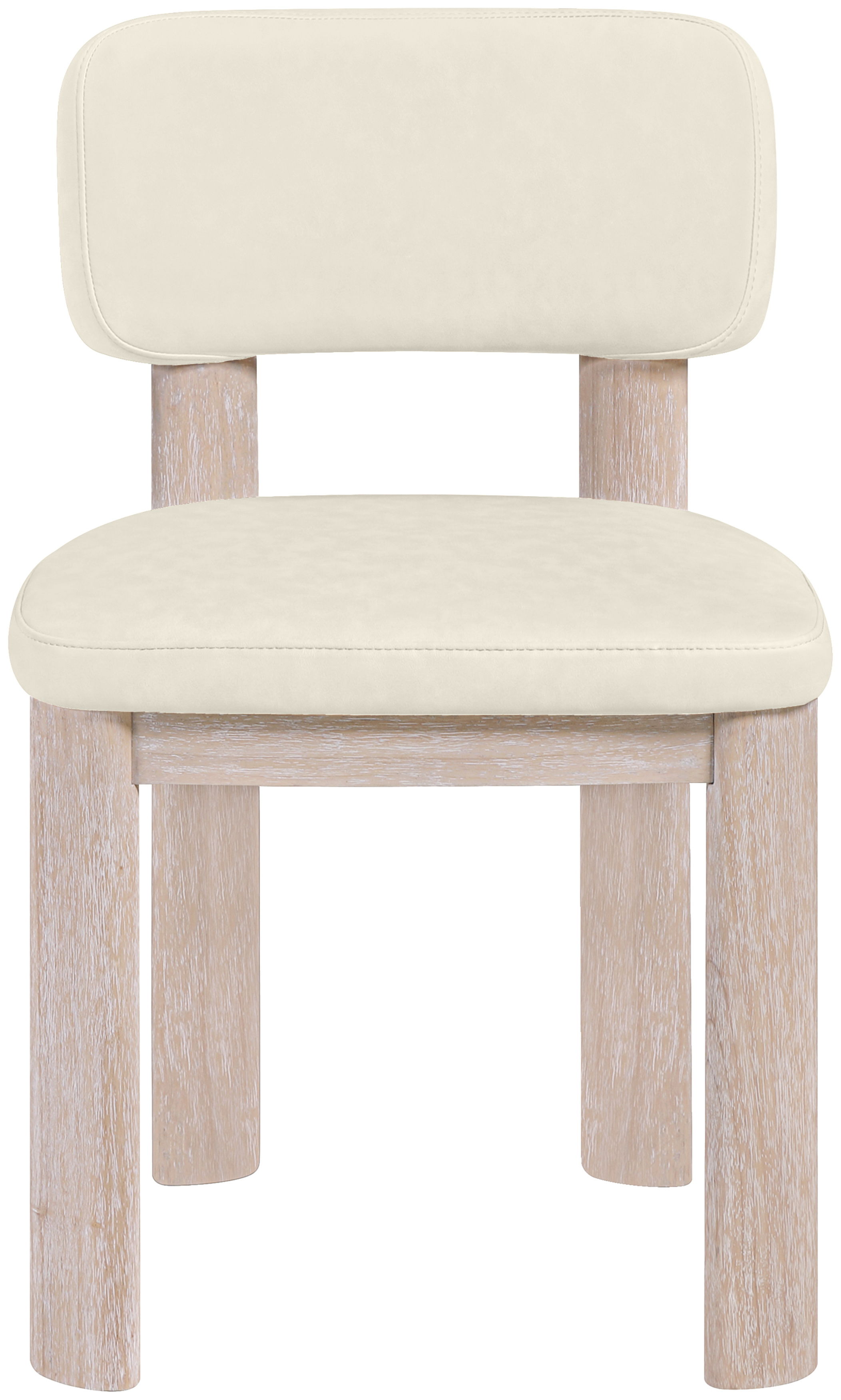 Paloma - Vegan Leather Upholstered Dining Chair (Set of 2) - Cream / Rich Natural