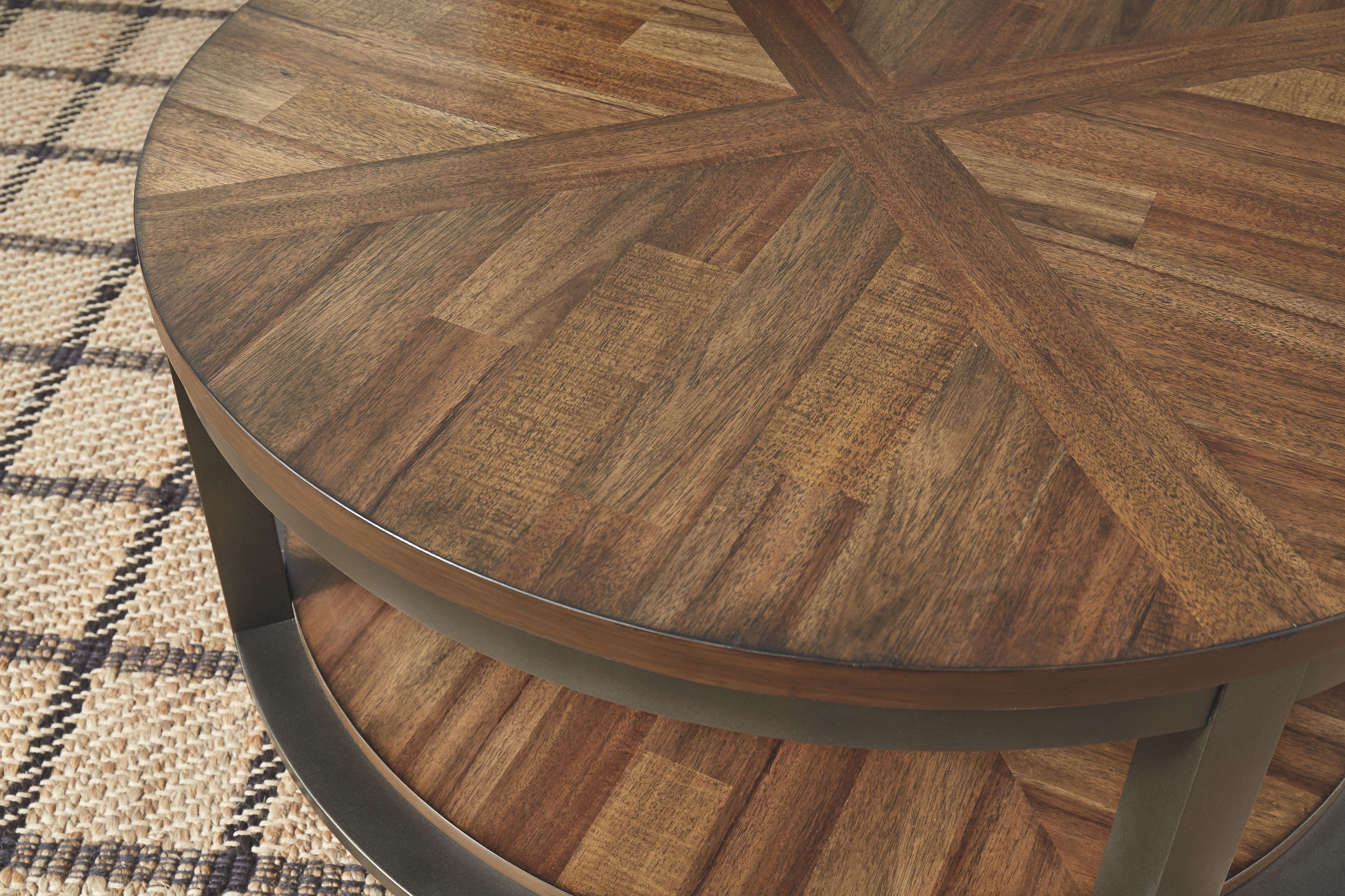 Ashley Furniture Roybeck - Occasional Table Set (Set of 3) - Light Brown / Bronze - Image 3