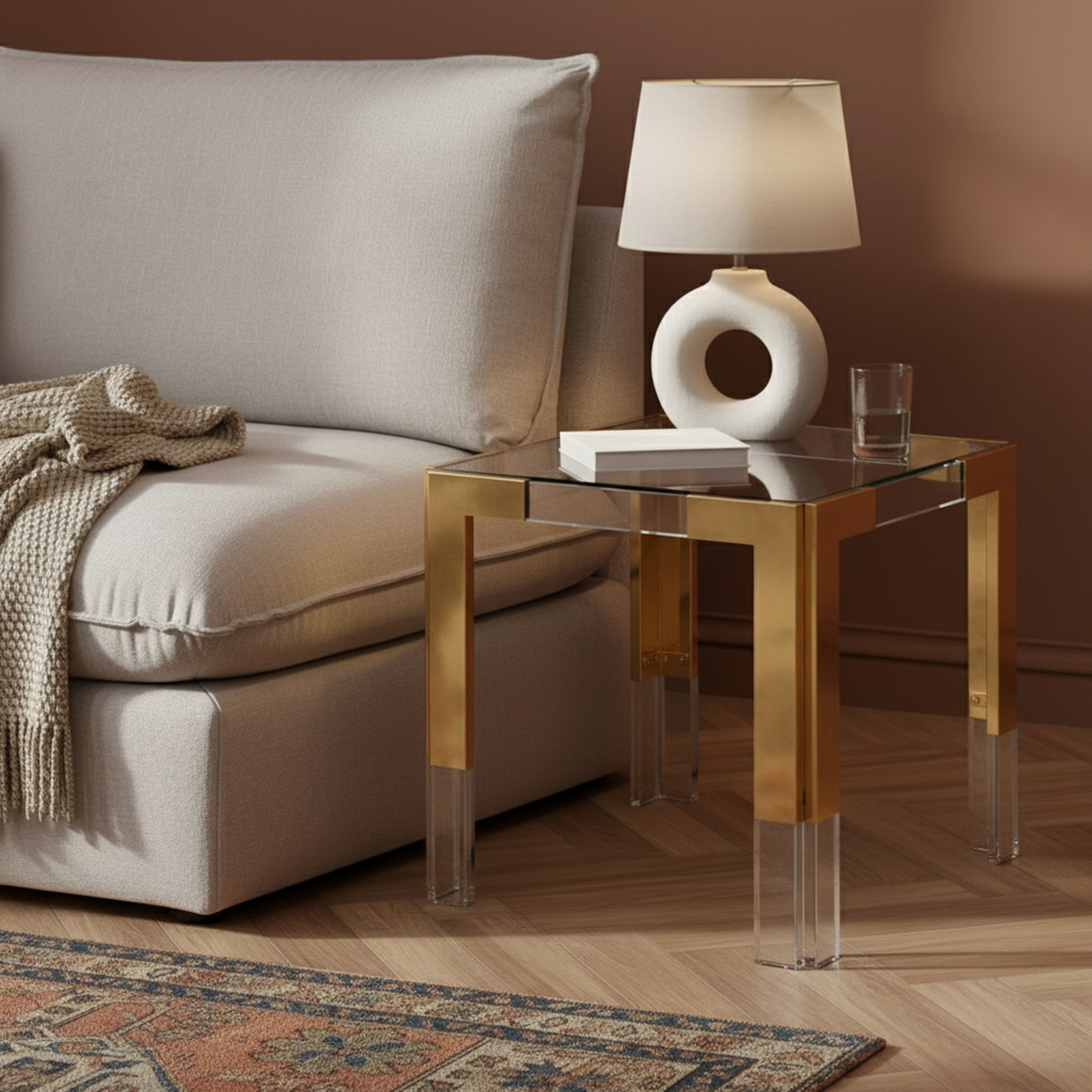 Casper - Steel End Table - Rich Gold