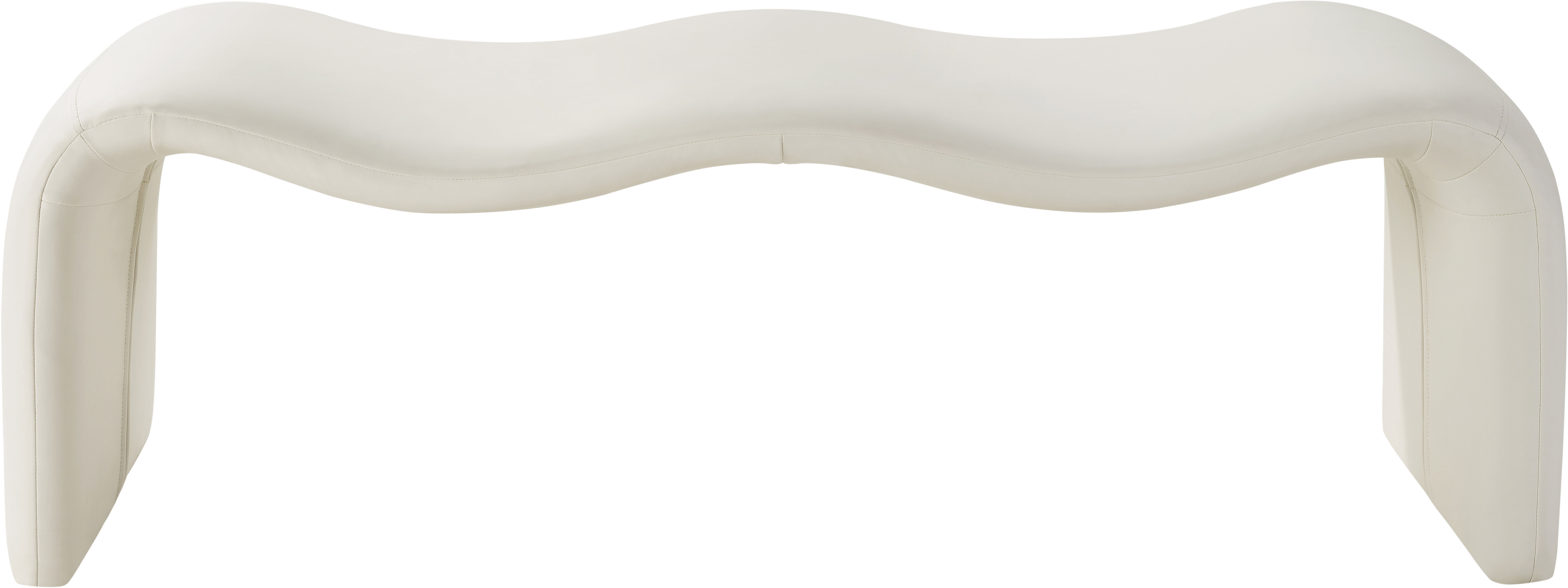 Willow - Faux Leather Bench - Cream