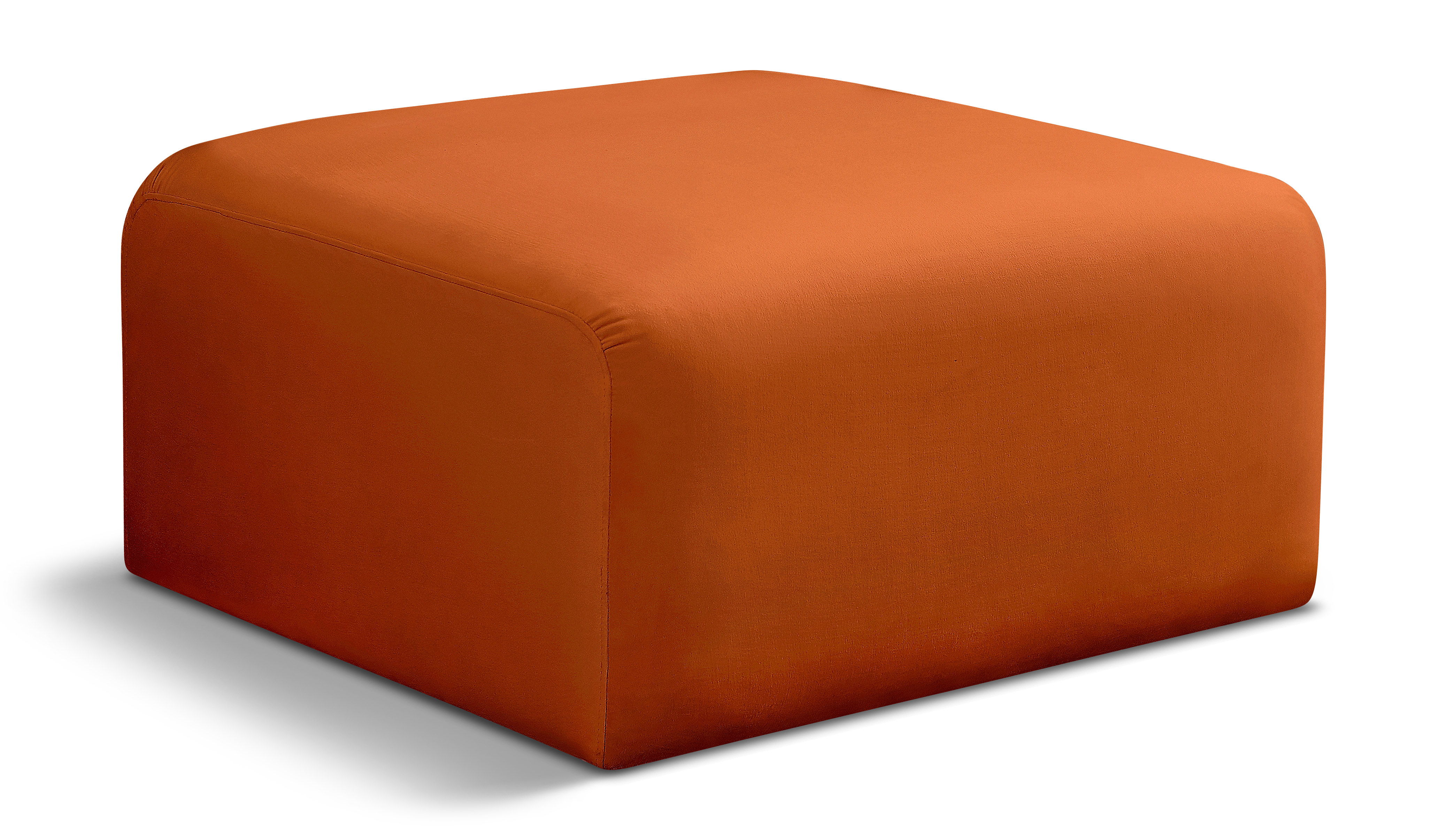 Arc - Velvet Ottoman - Cognac