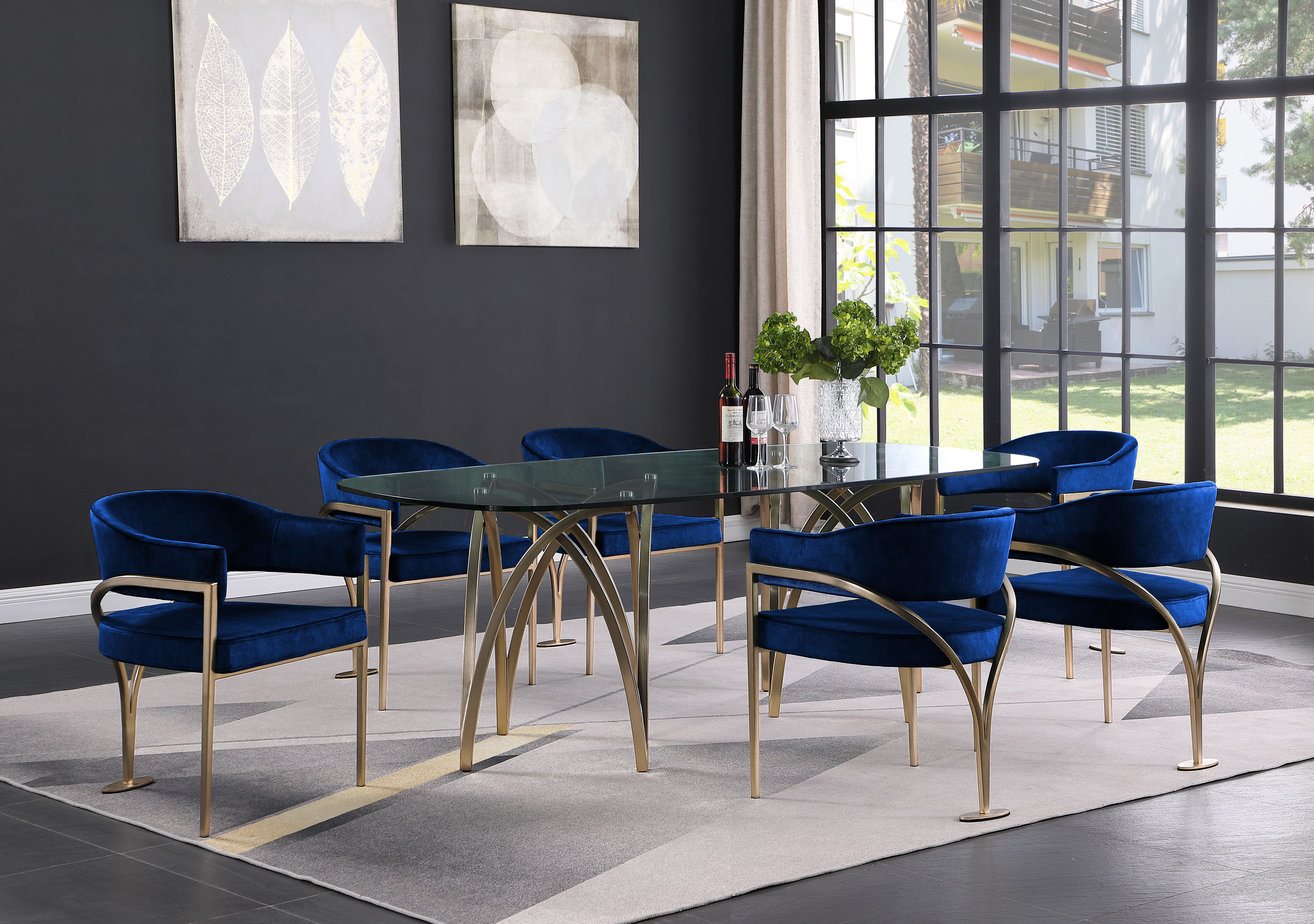 Madelyn - Fabric Dining Chair (Set of 2) - Navy