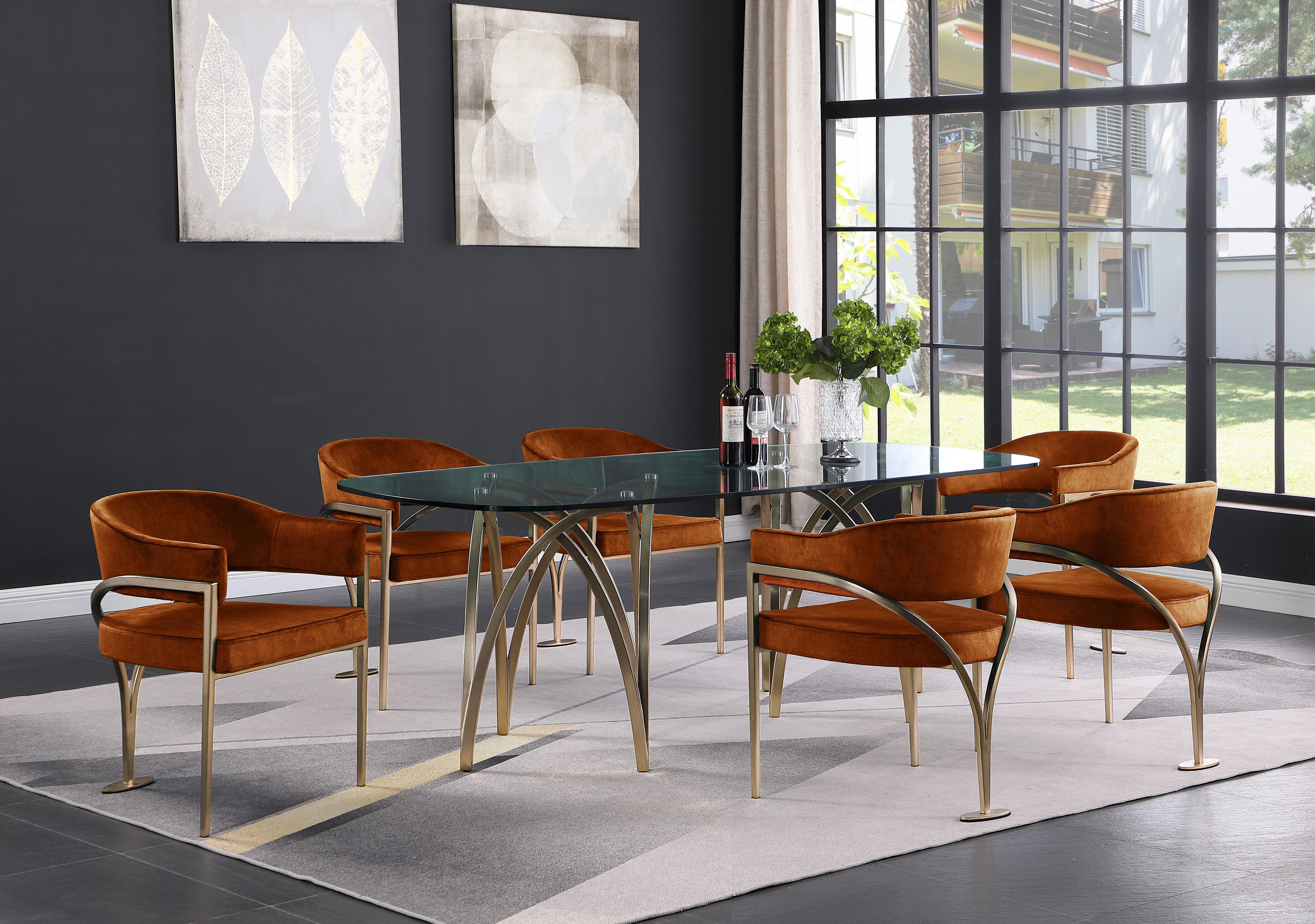 Madelyn - Fabric Dining Chair (Set of 2) - Cognac