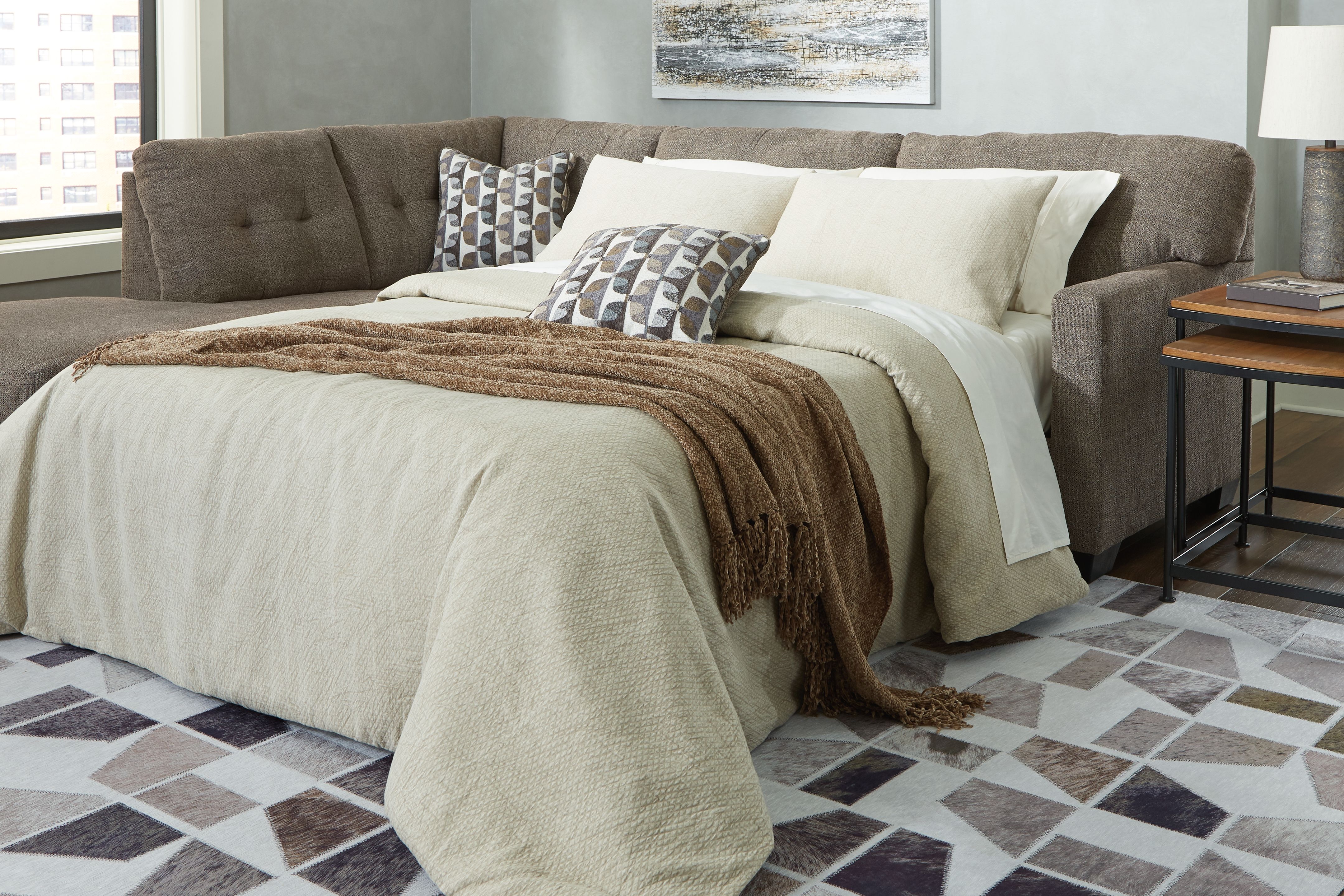 Mahoney - 2-Piece Sleeper Sectional With Laf Corner Chaise - Chocolate