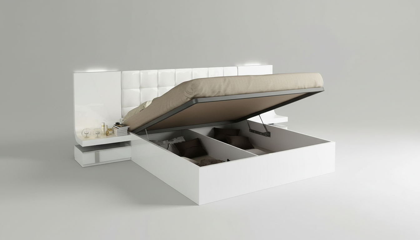 Granada - Queen Size Storage Bed - White