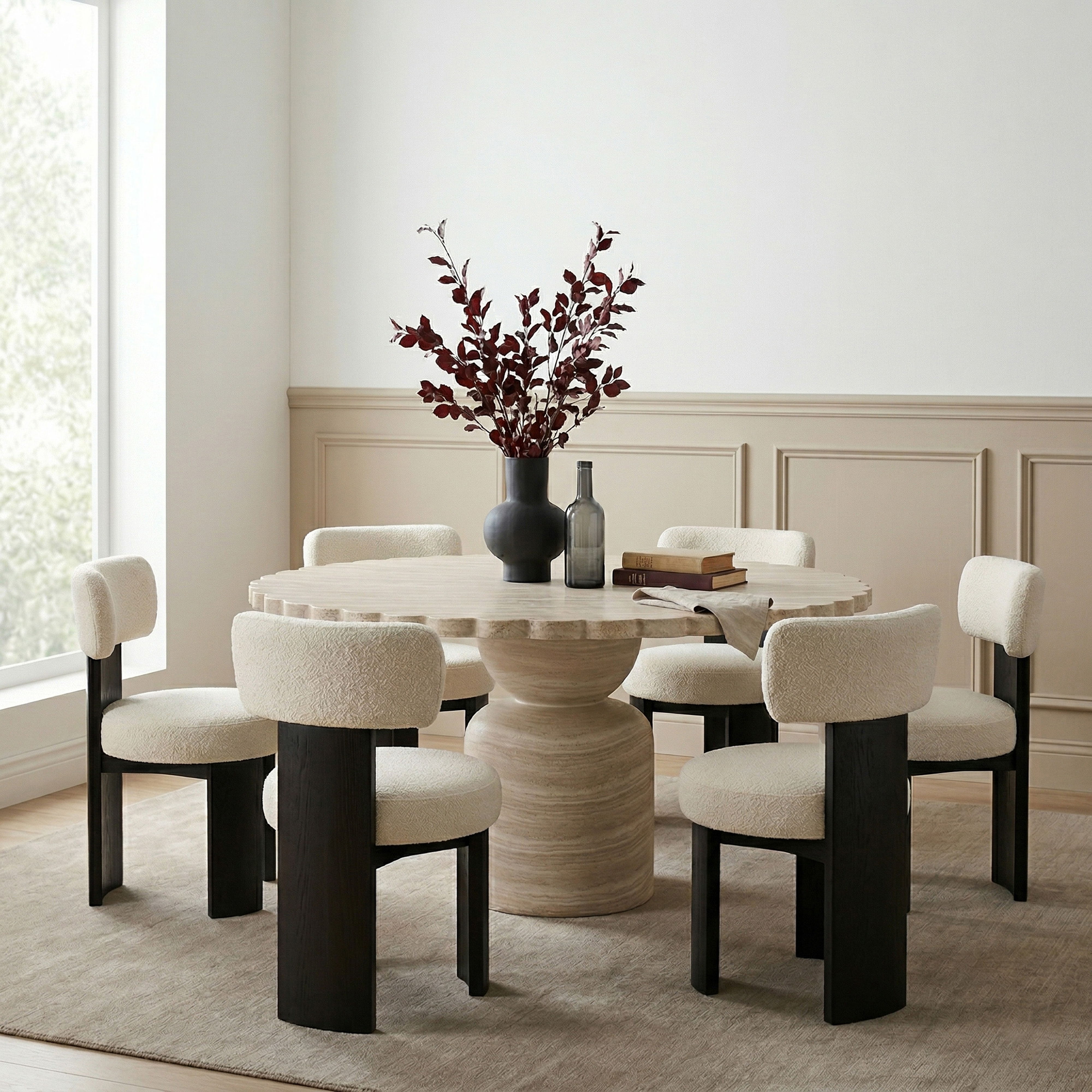 Petalia - 54'' Indoor/Outdoor Dining Table - Travertine
