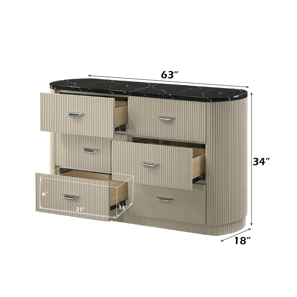 Travonte - Dresser - Gray / Beige, beige, view 6