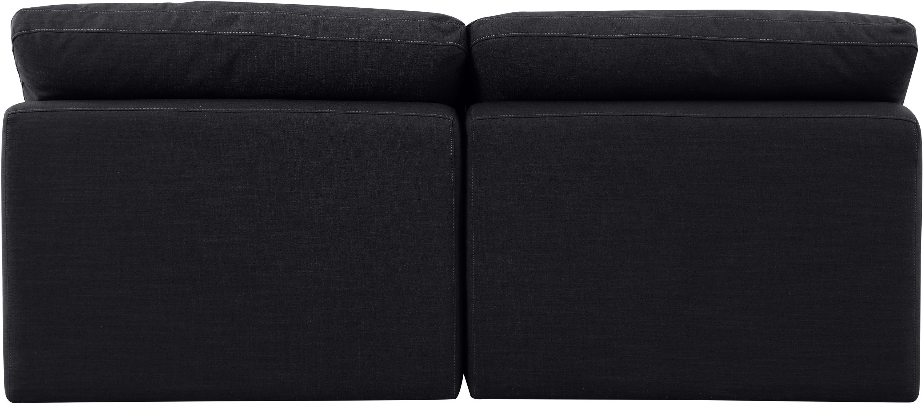 Indulge - Linen 2 Piece Modular Armless Sofa - Charcoal