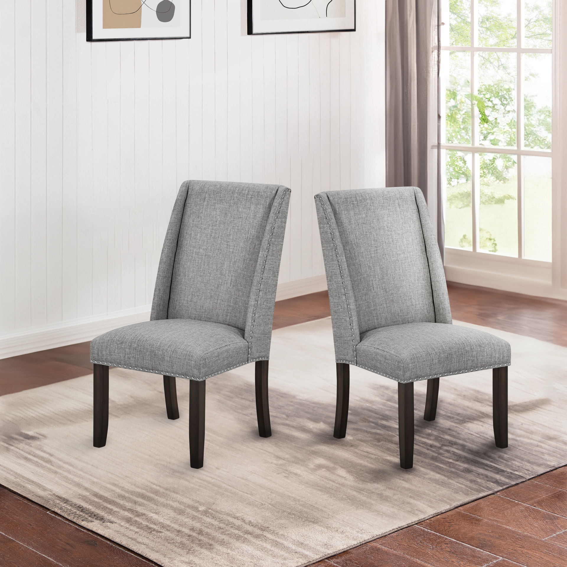 Faust - Dining Chair (Set of 2) - Gray, gray