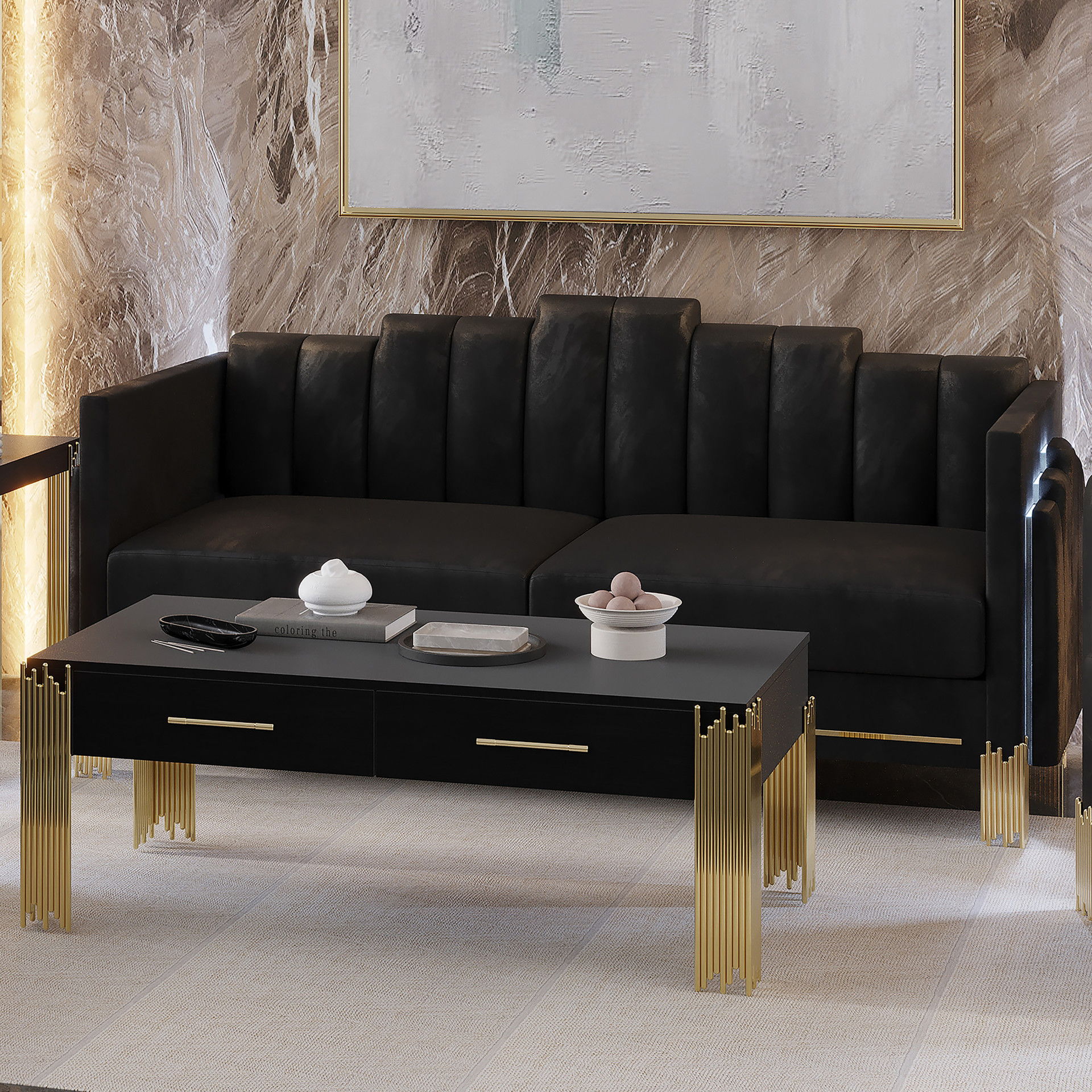 Empire - Lighted Sofa - Black, black