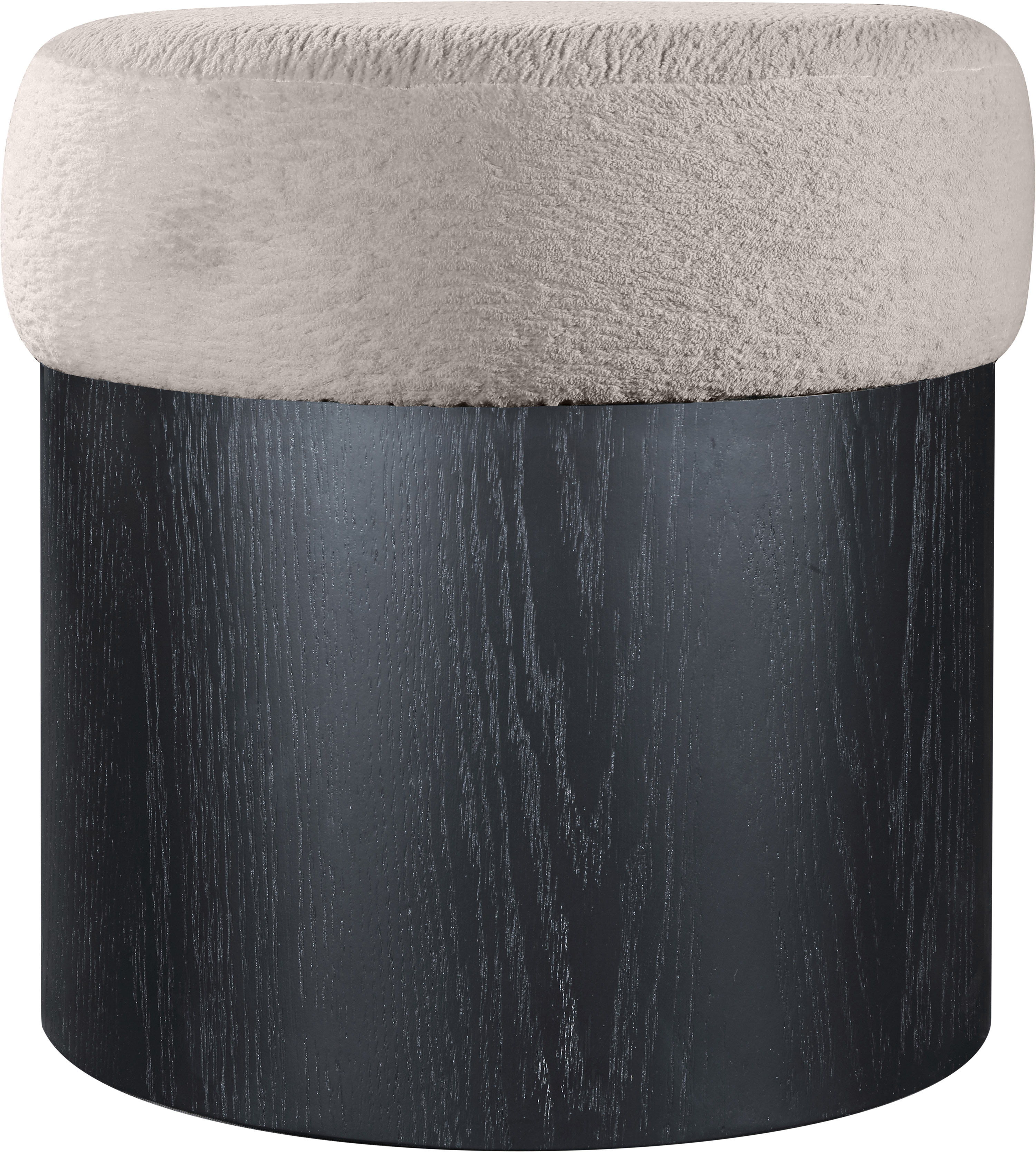 Nimes - Ottoman / Stool With Black Base - Beige