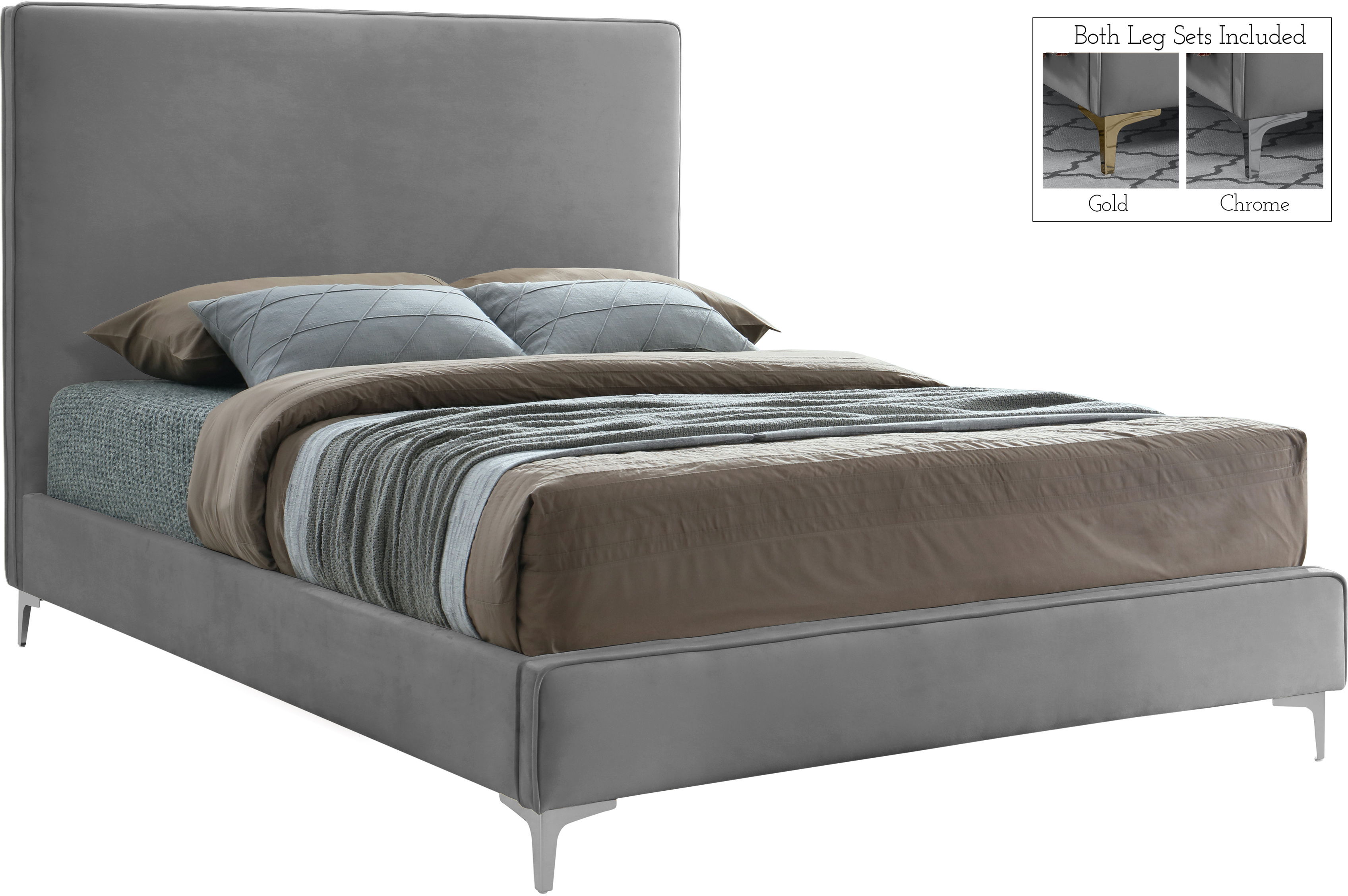 Geri - King Bed - Gray