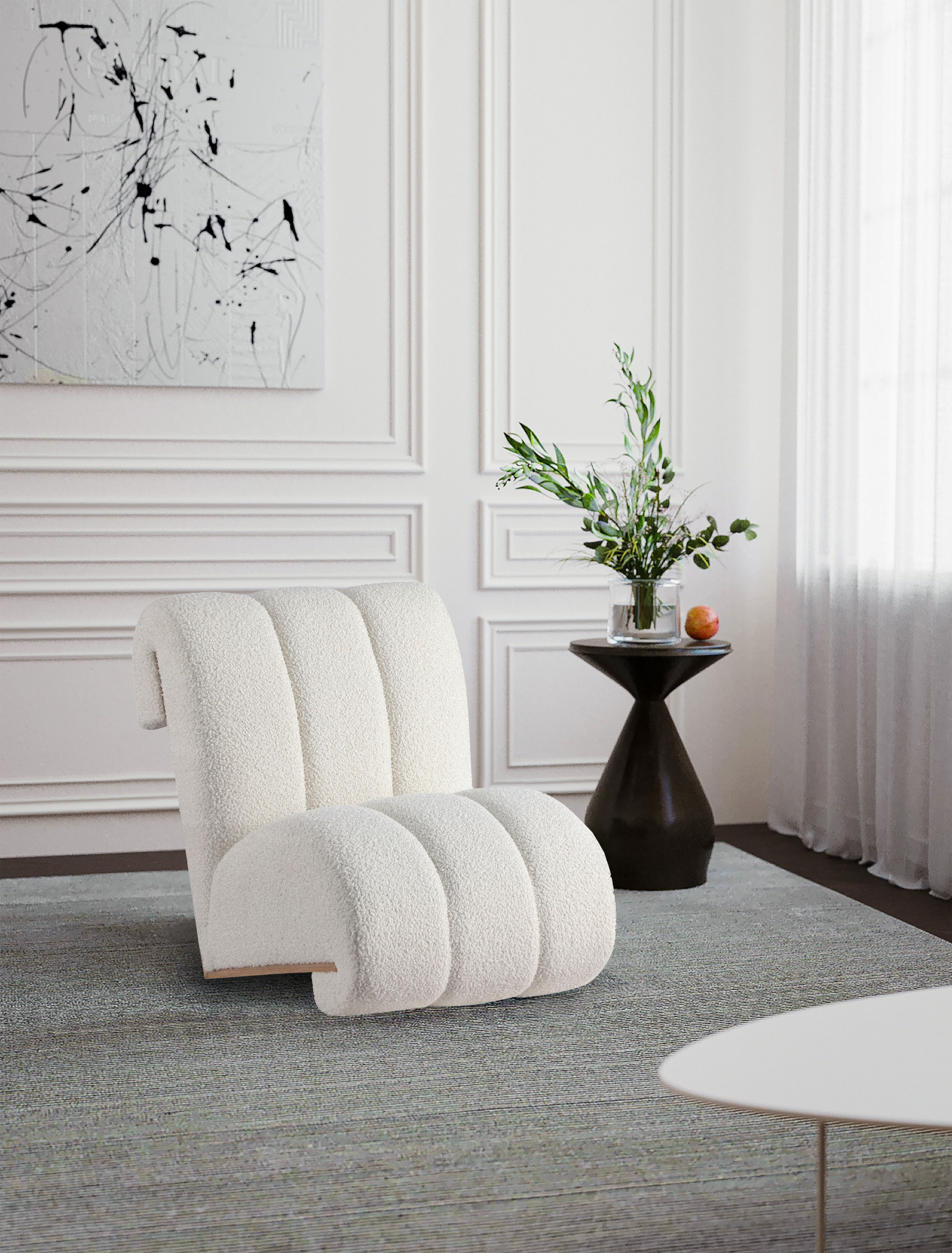 Swoon - Accent Chair With Natural Base - Cream