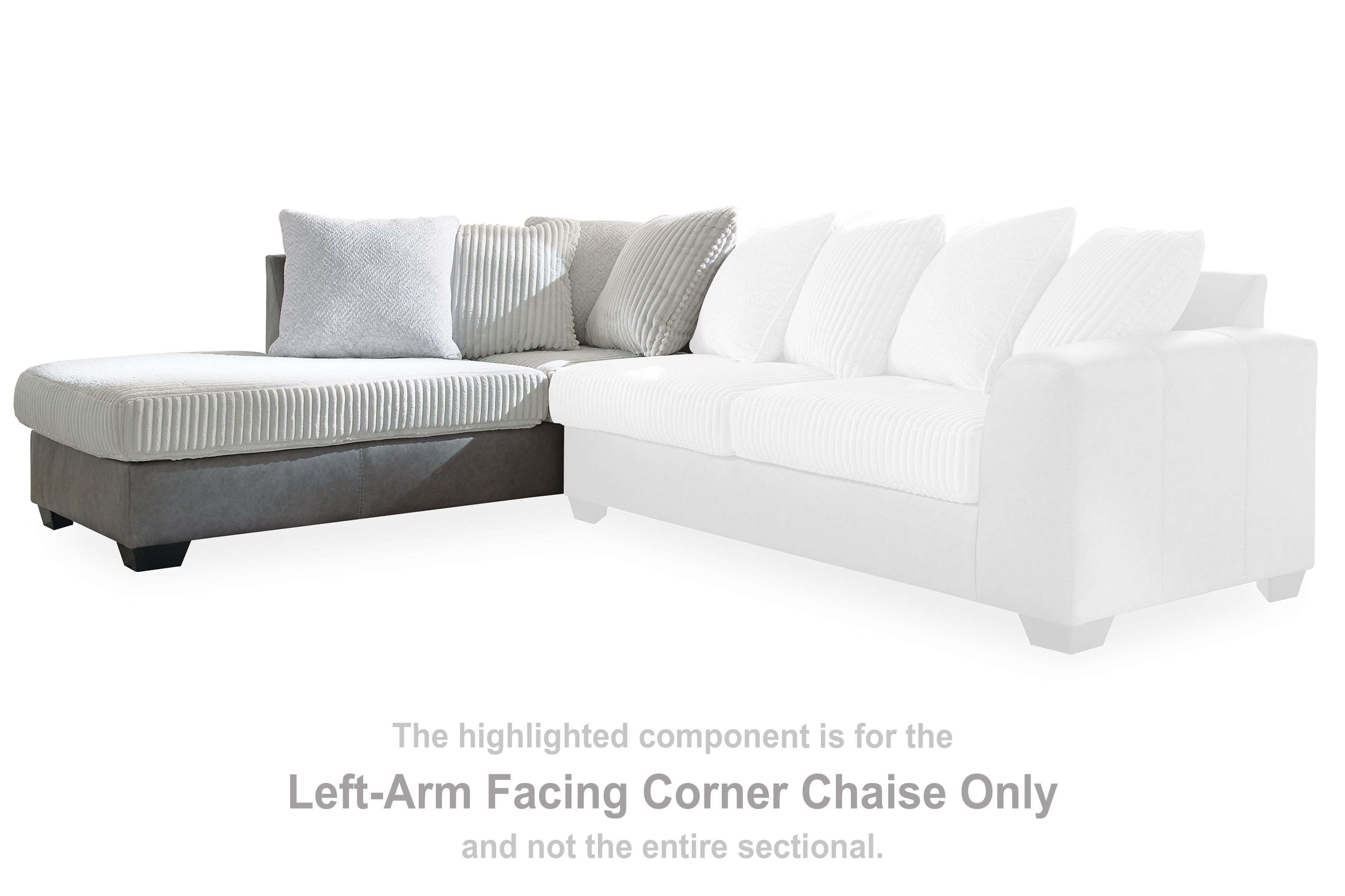 Clairette Court - Laf Corner Chaise - Alloy