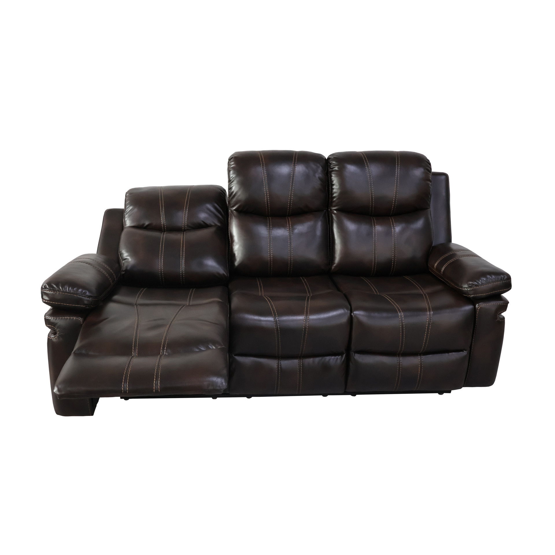 Kellen - Sofa With Drop Down Tray & Power Footrest - Brown