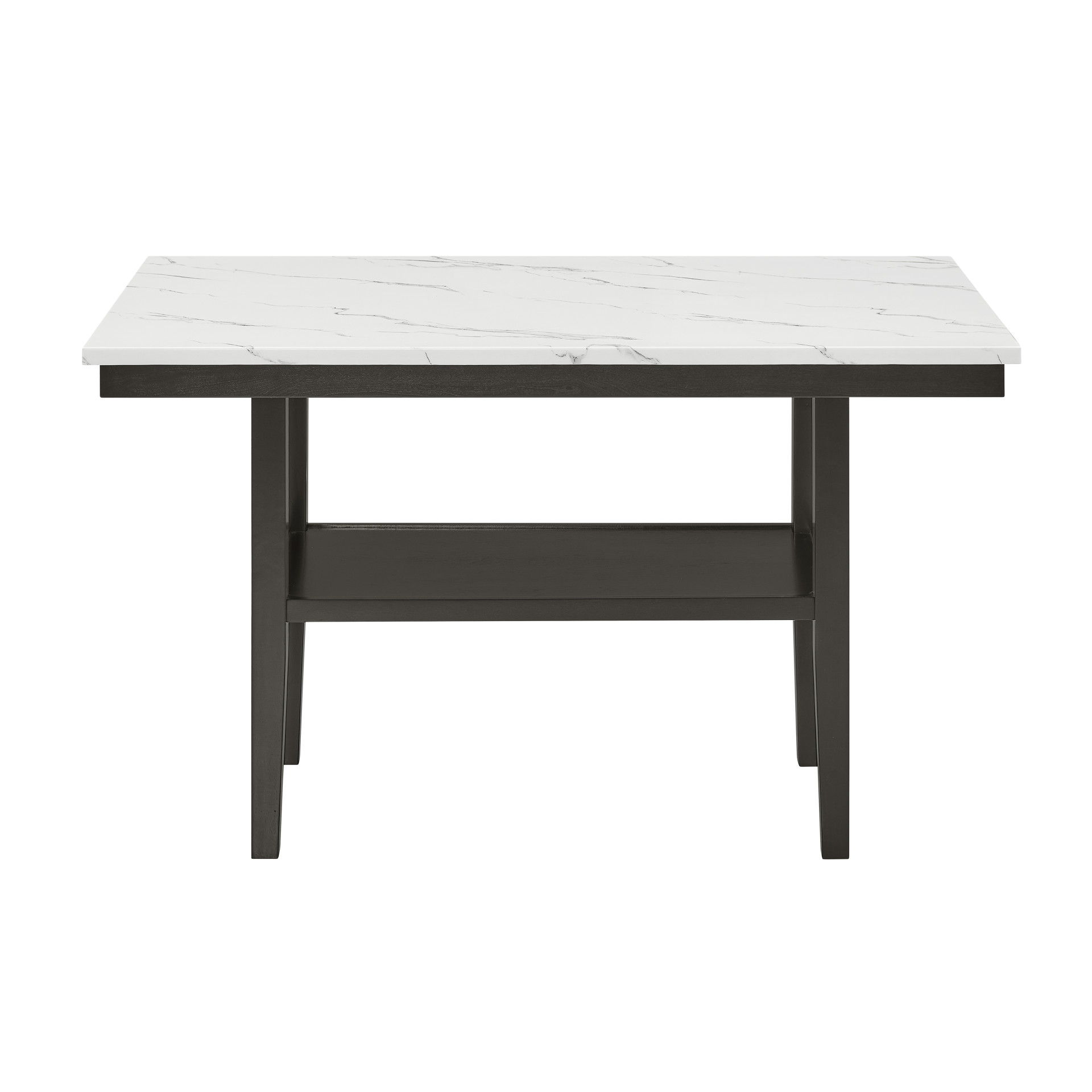 Carissa - 60" Rectangle Counter Table With Storage Shelf - Black / White, black, view 2