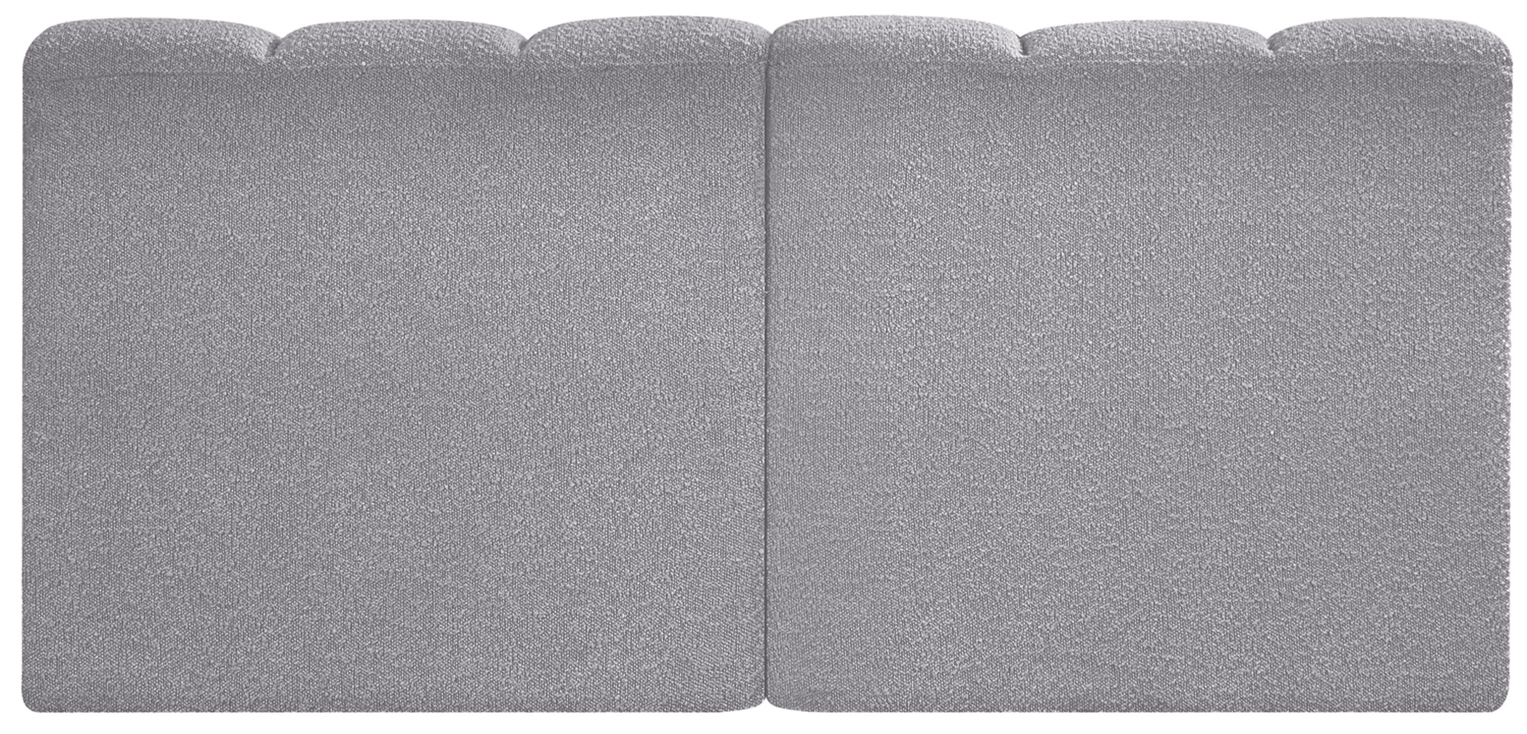 Arc - Boucle Fabric 2 Pieces Modular Sofa - Gray