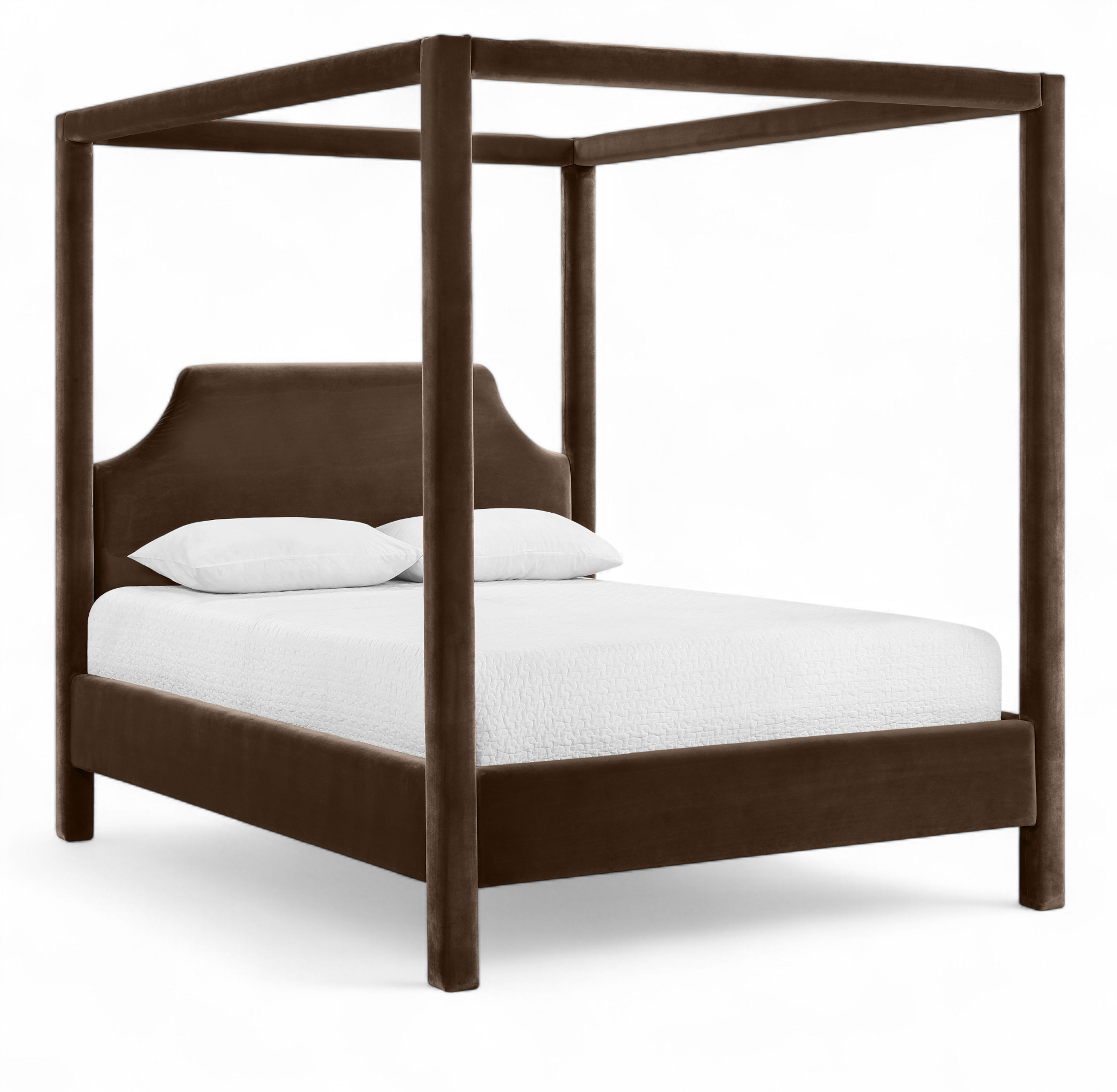 Dawson - Velvet Upholstered Queen Bed - Brown
