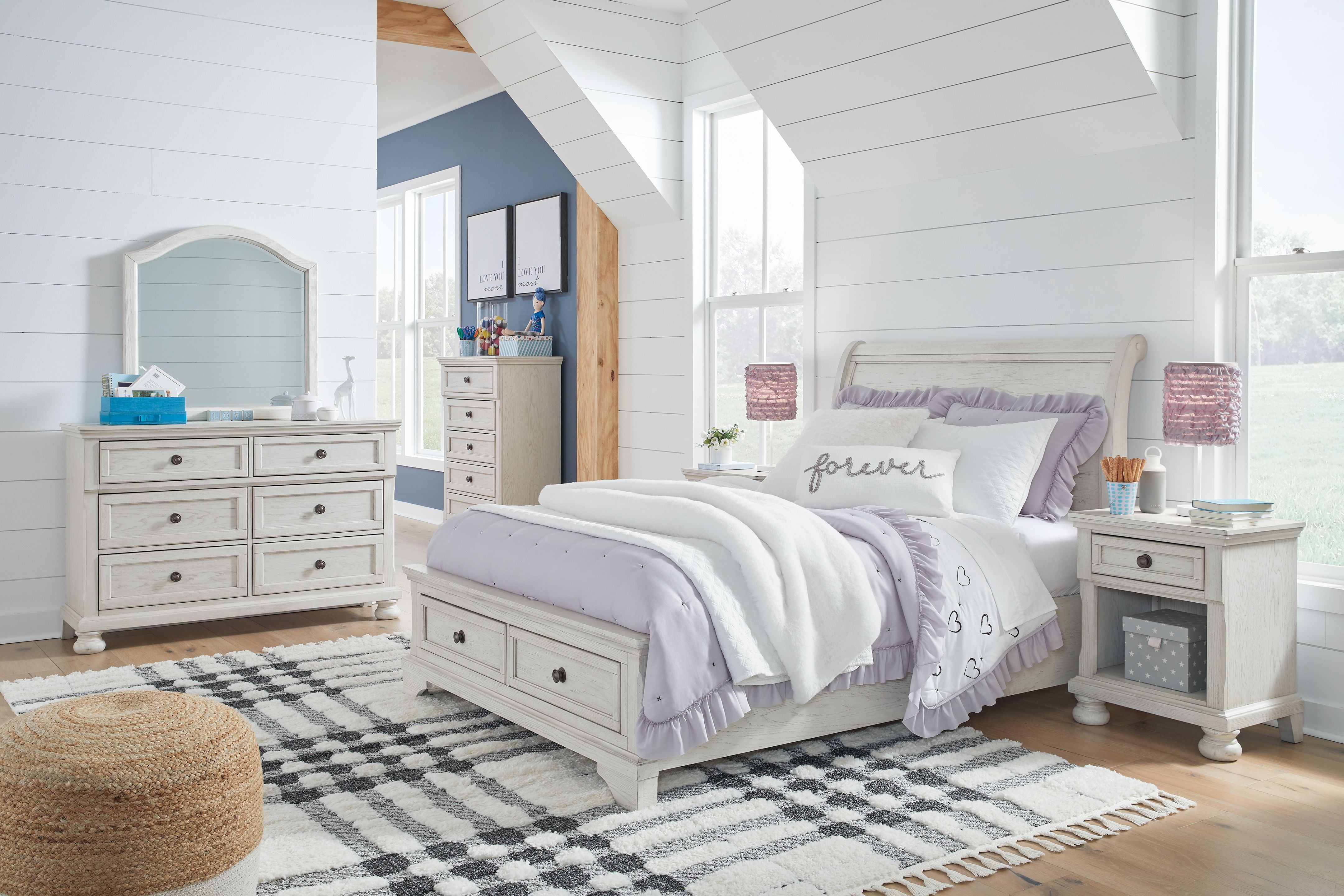 Full · 5 Pc · Dresser, Mirror, Full Sleigh Storage Bed