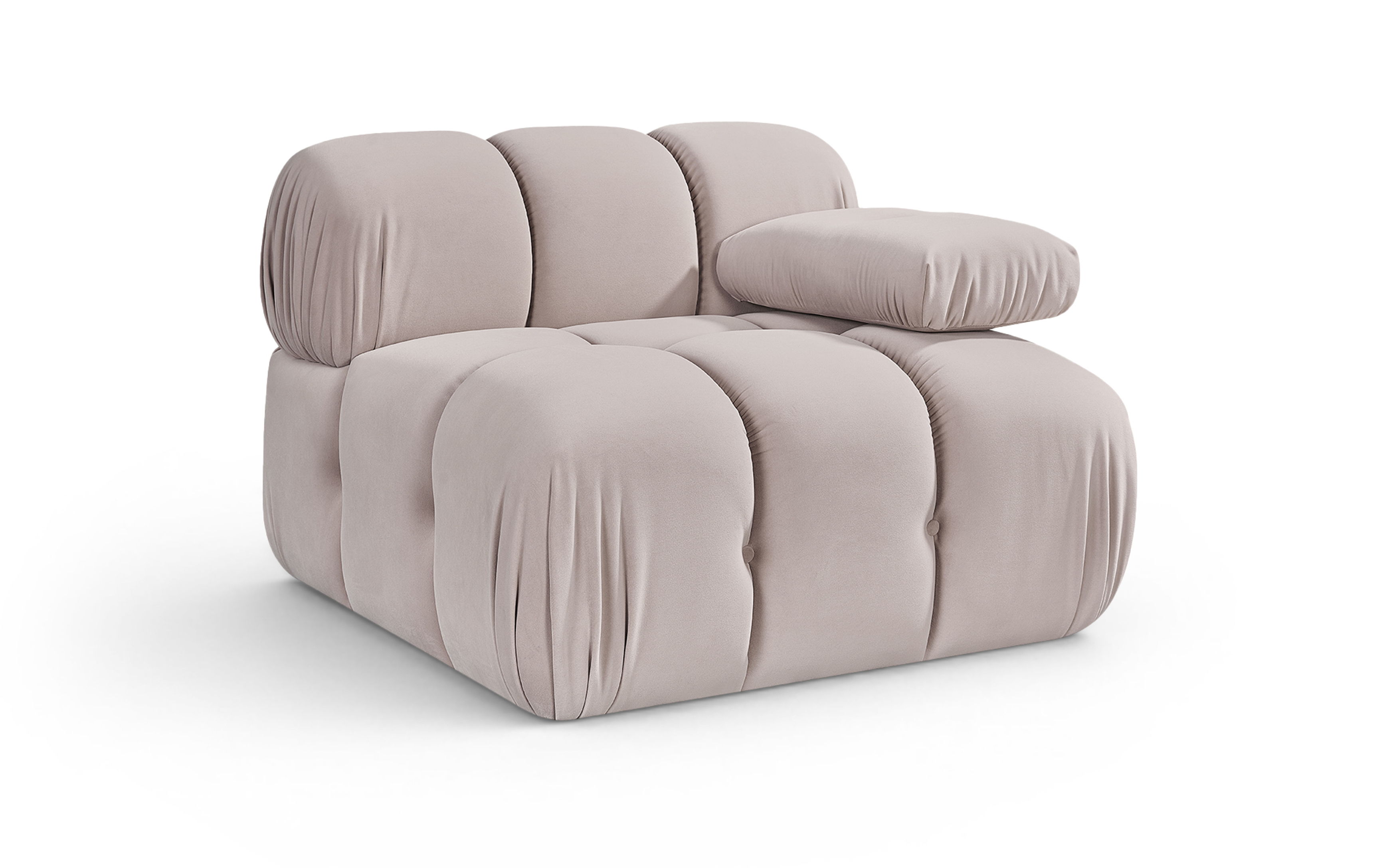 Orin - Velvet Performance Fabric Upholstered Modular Chair - Beige