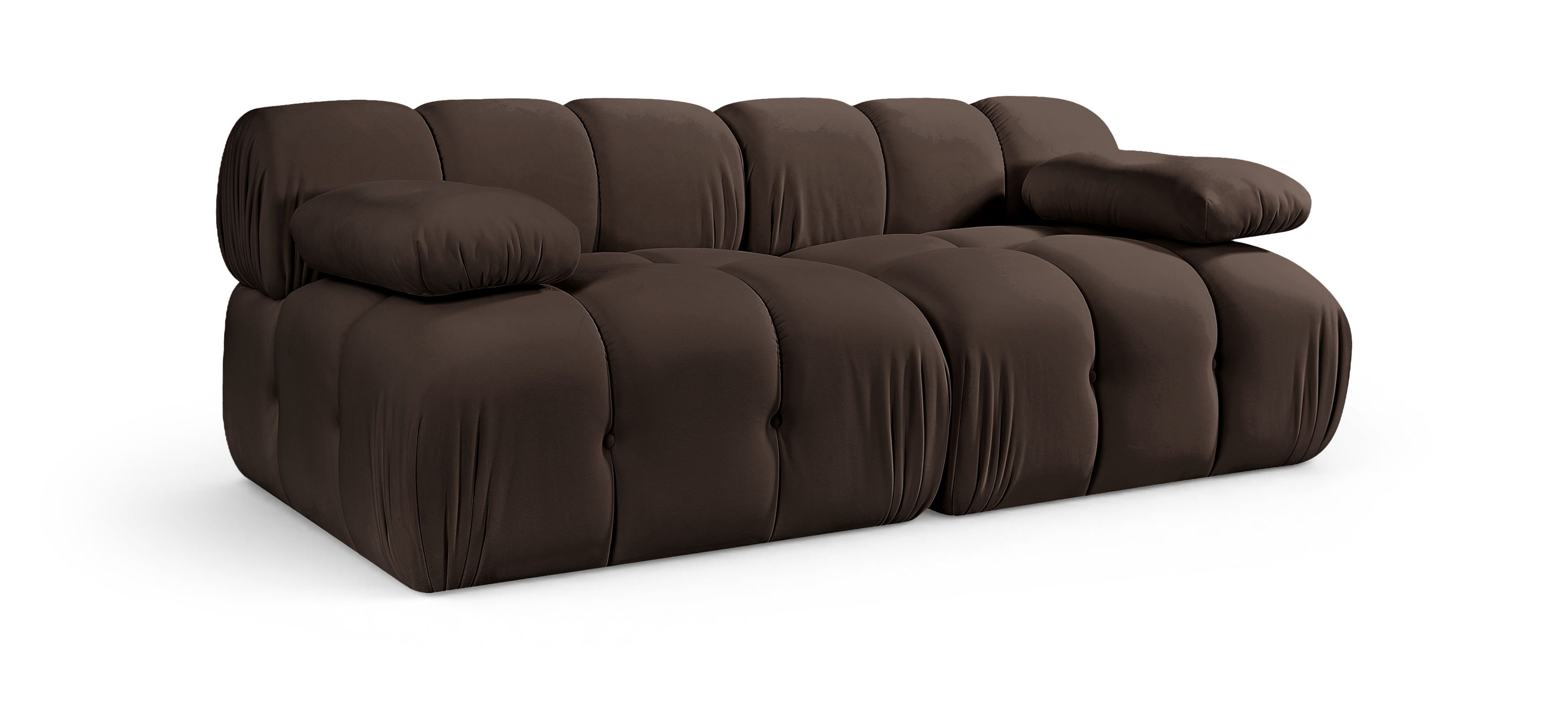 Orin - Velvet Performance Fabric Upholstered 2 Piece Modular Sofa - Brown
