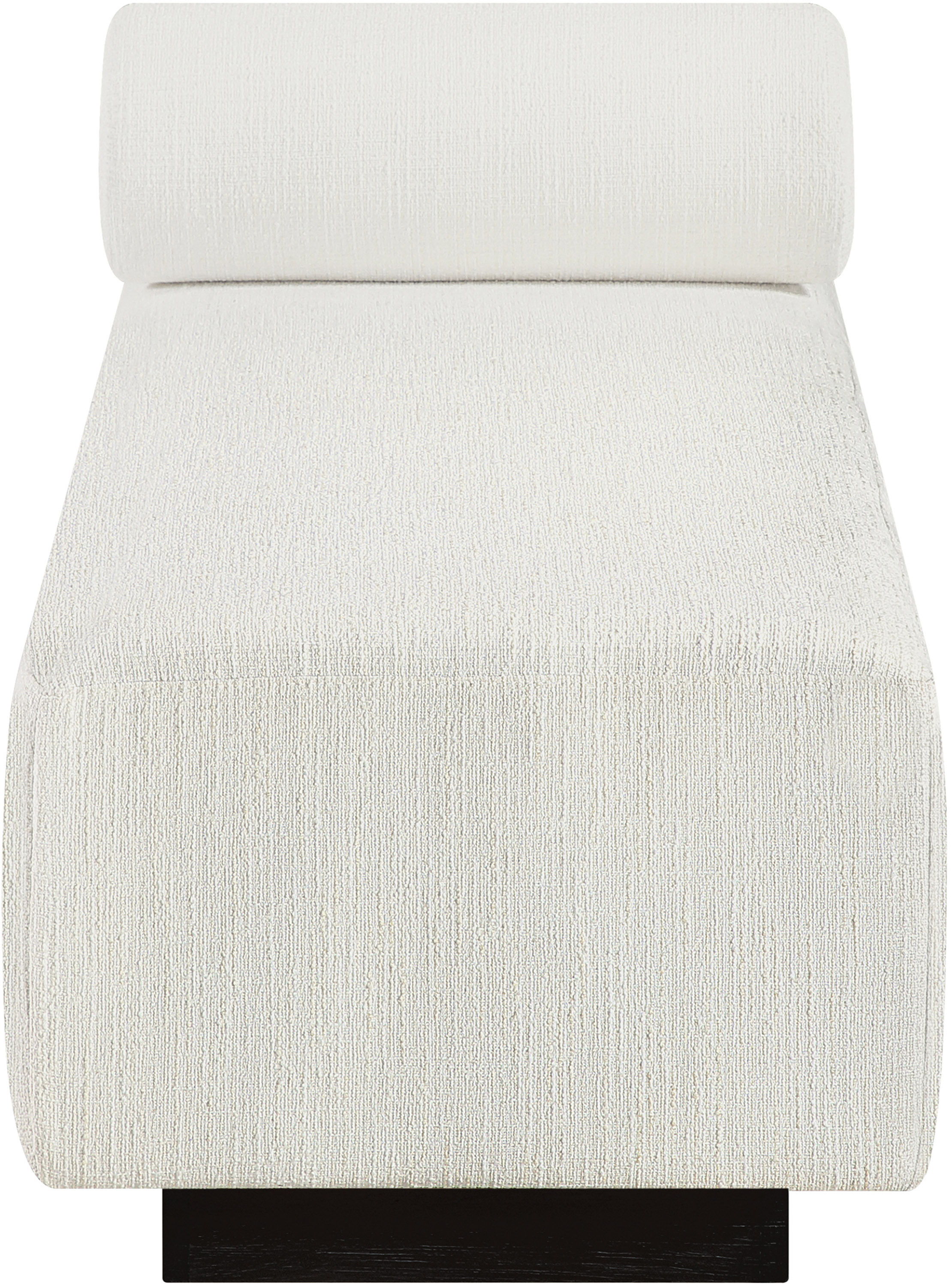 Zephyr - Linen Textured Fabric Upholstered Chaise - Cream / Painted Black