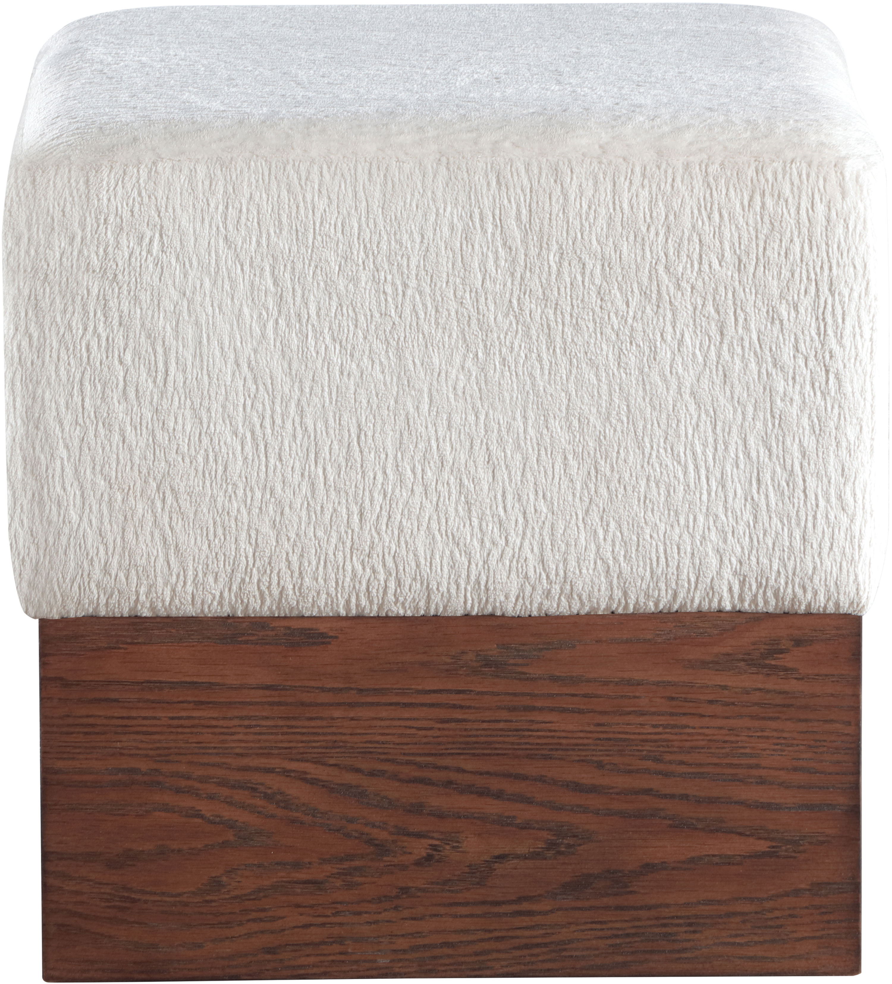 Havre - Ottoman / Stool With Brown Base - Cream