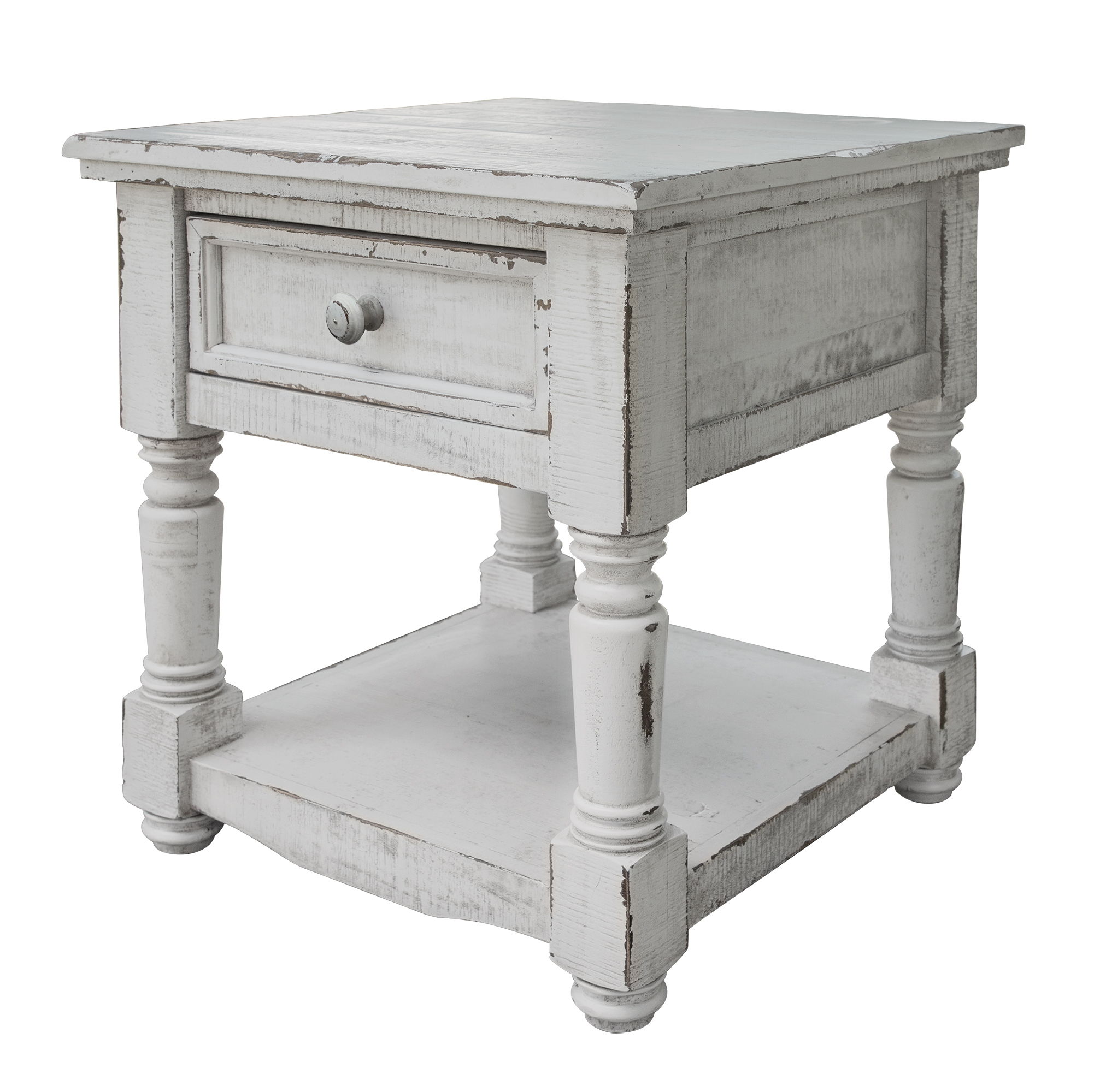 International Furniture Direct Aruba - End Table - Antique White