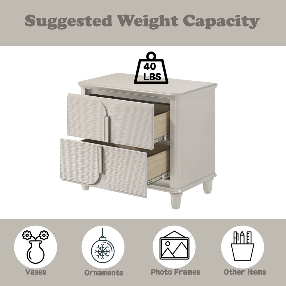 Laveda - Nightstand - Pearl White, white, view 6