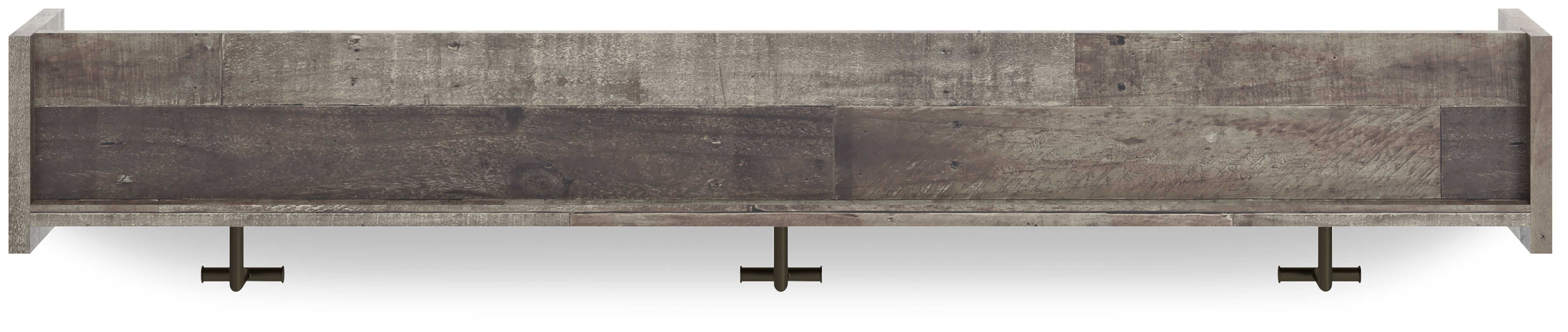 Neilsville - Wall Mounted Coat Rack With Shelf - Black / Gray, dark gray, view 4