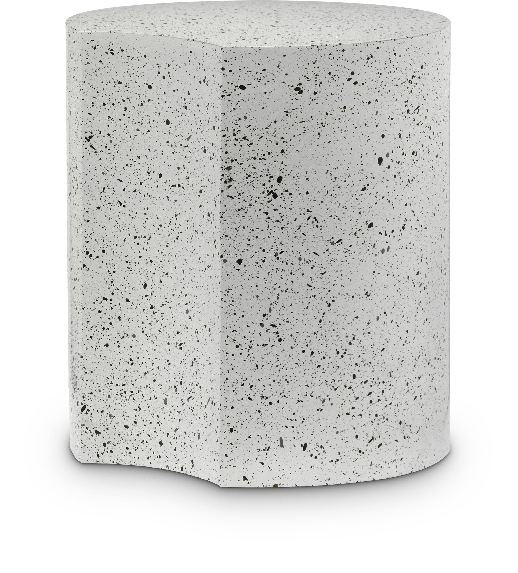 Dimple - 16" End Table - White Terazzo